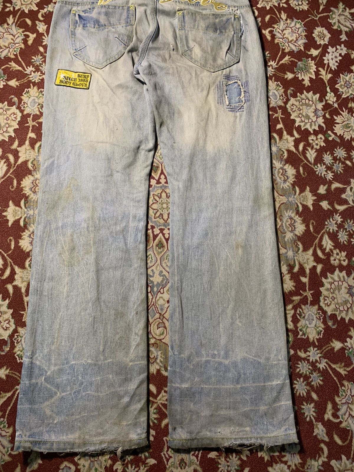Body Glove Y2K BODY GLOVE BORO SASHIKO PANT EMBROIDERED LOGO DISTRESS Size US 31 - 12 Thumbnail