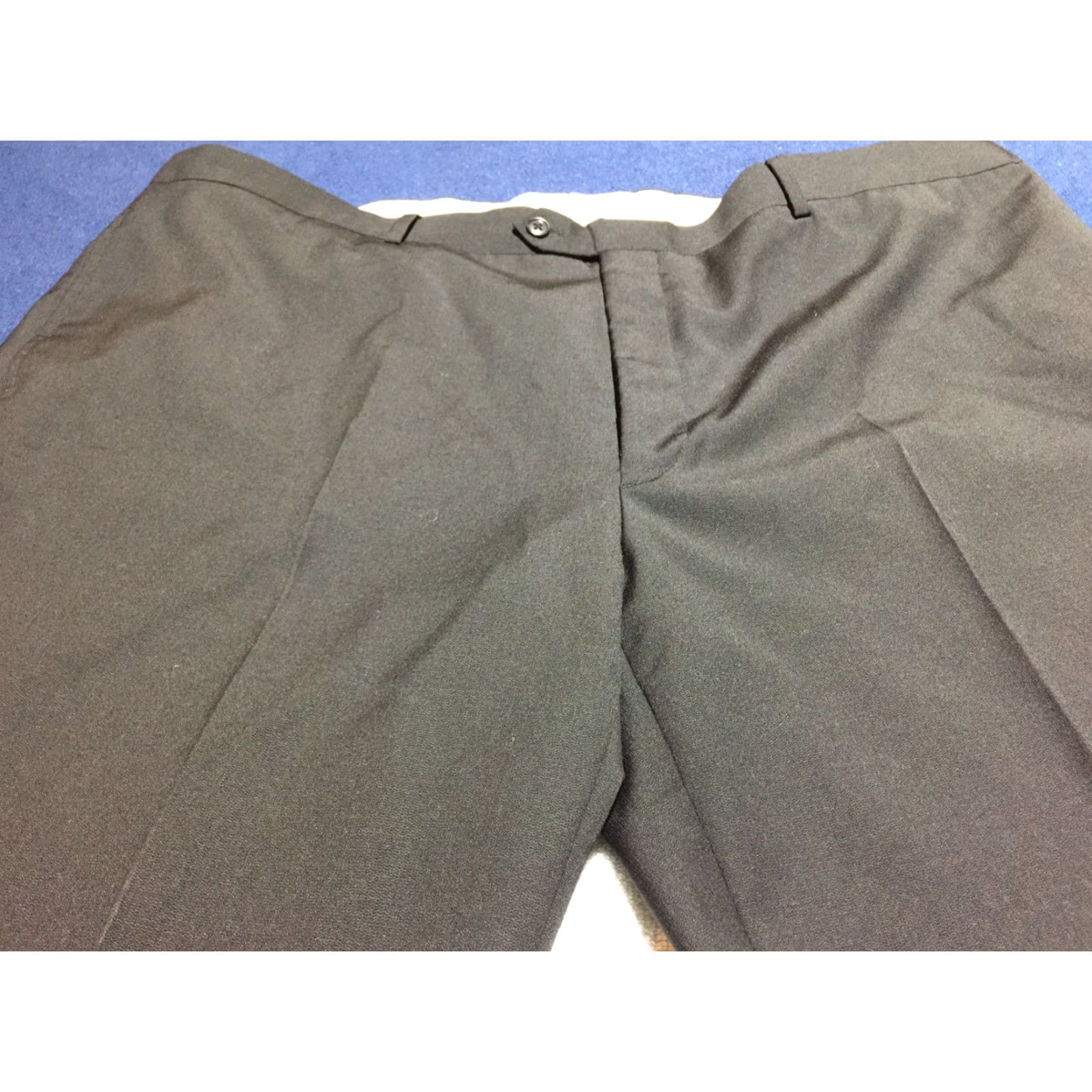 Pronto Uomo Pronto Uomo Men's Big & Tall Dress Pants Black Wool Blend 45x31 Flat Front Size US 44 / EU 60 - 2 Thumbnail