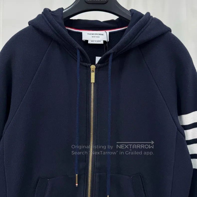 Thom Browne Thom Browne Navy Blue Knit Zip-Up Jacket Size US M / EU 48-50 / 2 - 3 Thumbnail