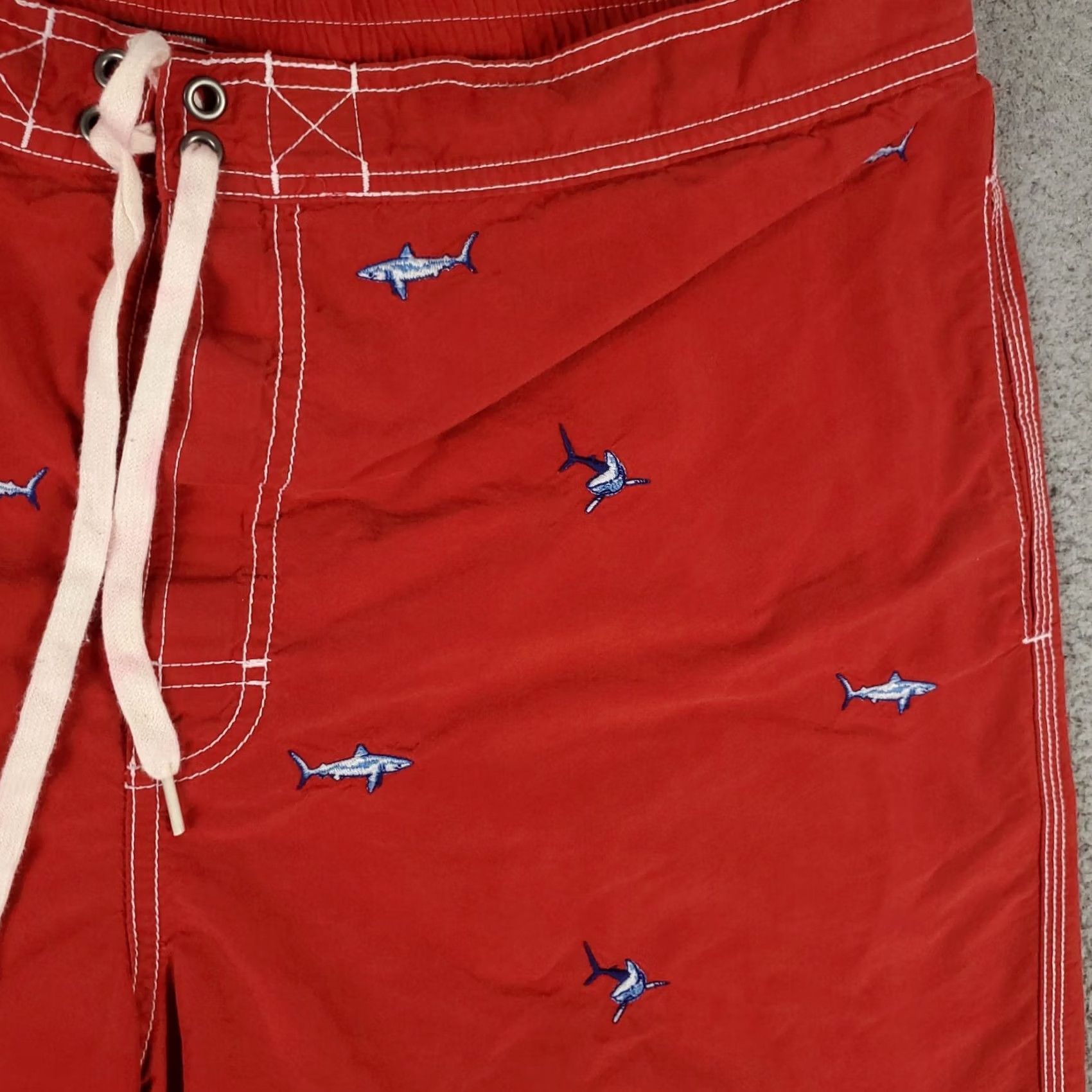 Polo Ralph Lauren Ralph Lauren Mens XL Red Shark Embroidered Beach Board Swim Trunks Size US 36 / EU 52 - 3 Thumbnail