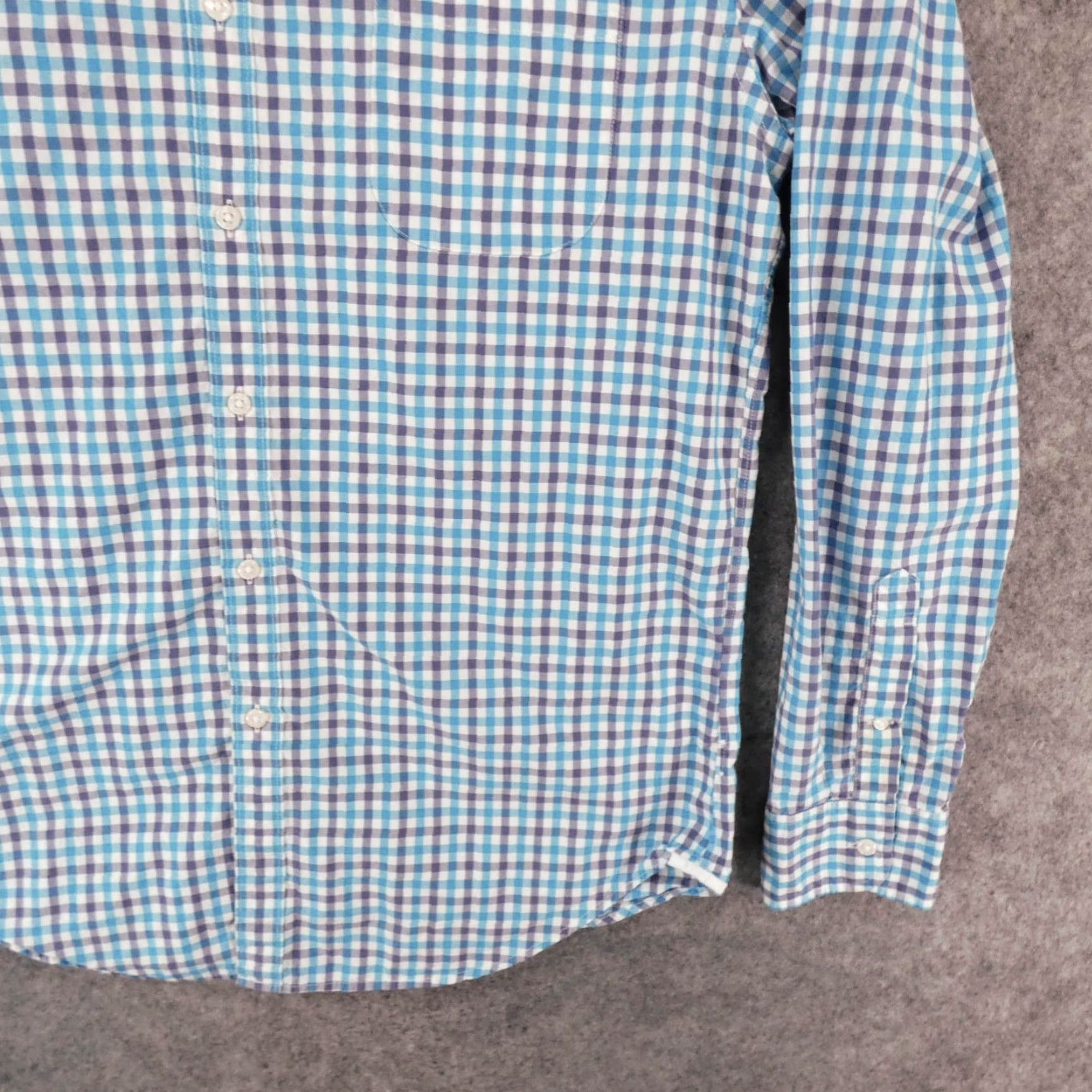 J.Crew J.CREW Shirt Men L Classic Long Sleeve Button-Up Blue White Turquoise Check Size US L / EU 52-54 / 3 - 5 Thumbnail