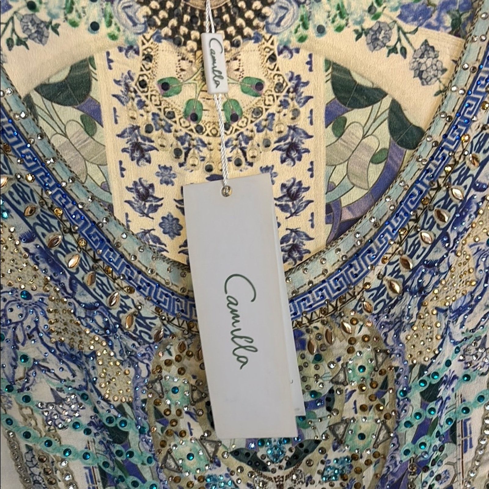 CAMILLA NWT Camilla Blue and White Patterned Dress One Size Size ONE SIZE - 7 Thumbnail