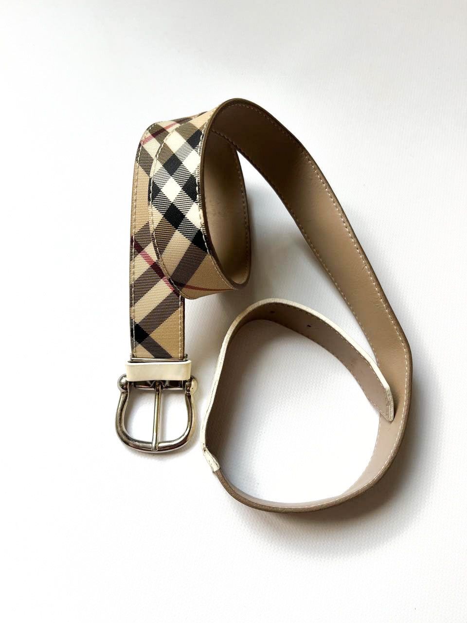 Burberry Vintage Burberry nova check buckle leather belt old money Size ONE SIZE - 2 Thumbnail