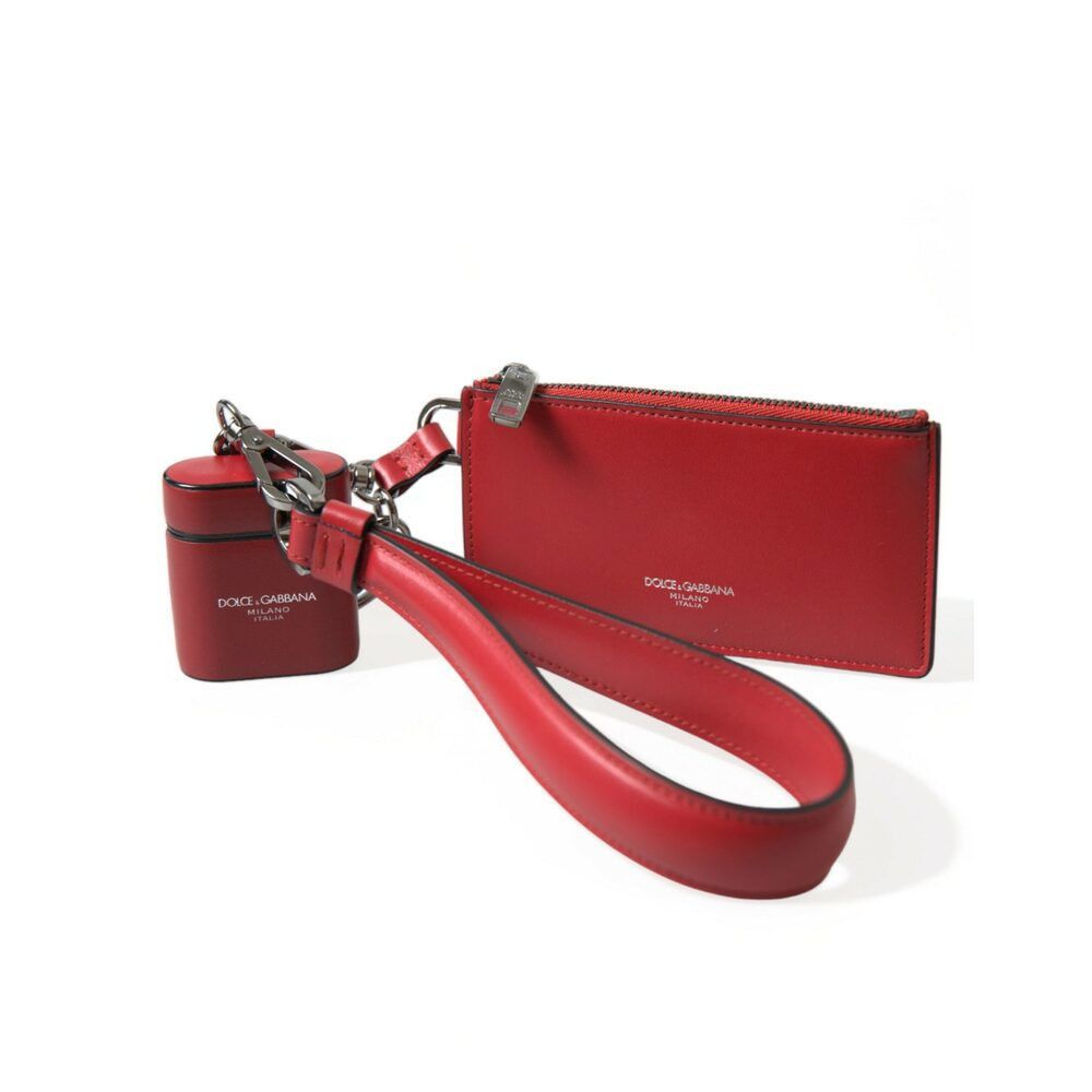 Dolce & Gabbana Dolce & Gabbana Elegant Red Leather Airpods Case Size ONE SIZE - 1 Thumbnail