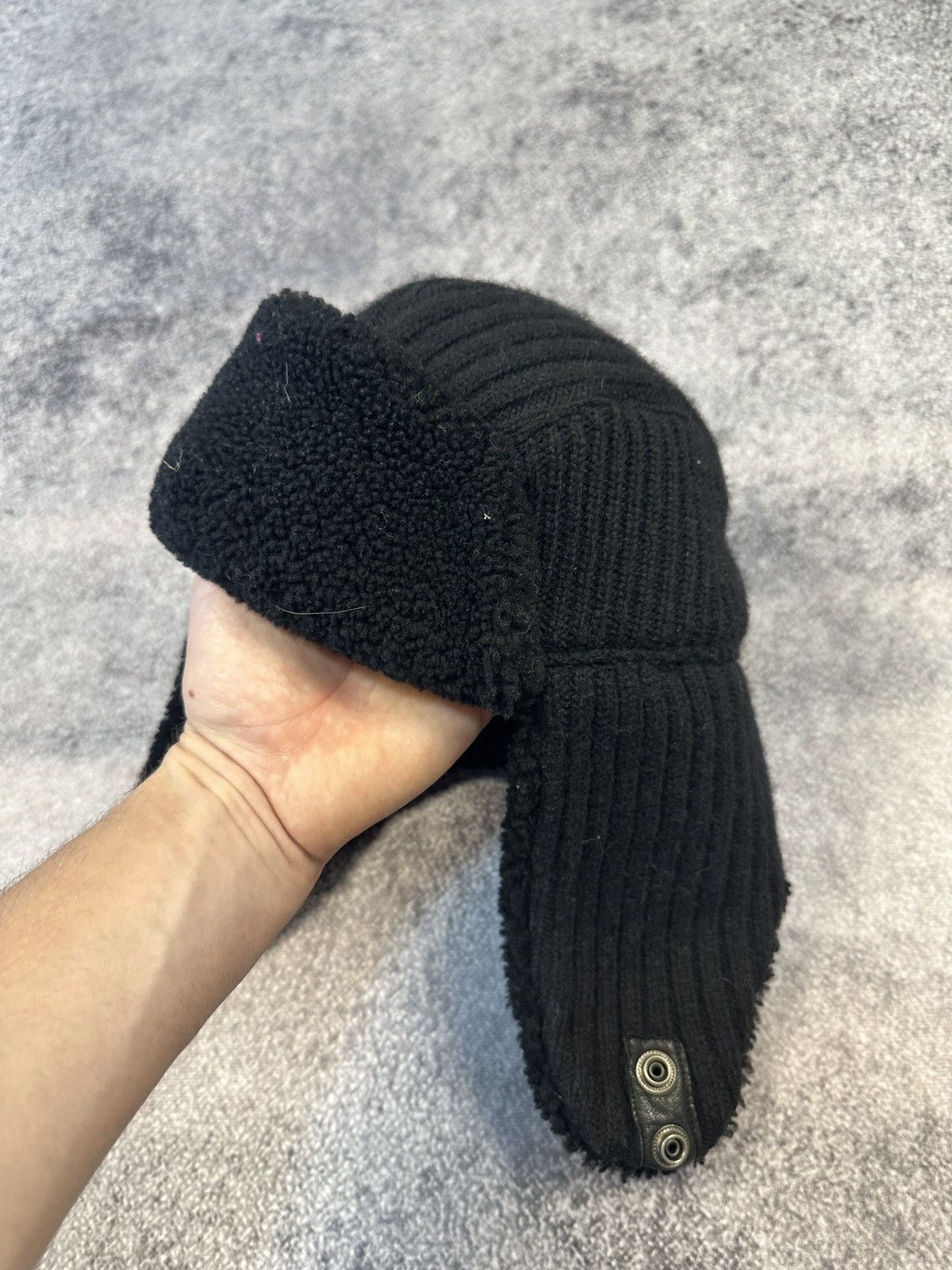 Ugg Y2K Vintage UGG Fur Ushanka Black Hat Streetwear Opium Rare Size ONE SIZE - 1 Thumbnail