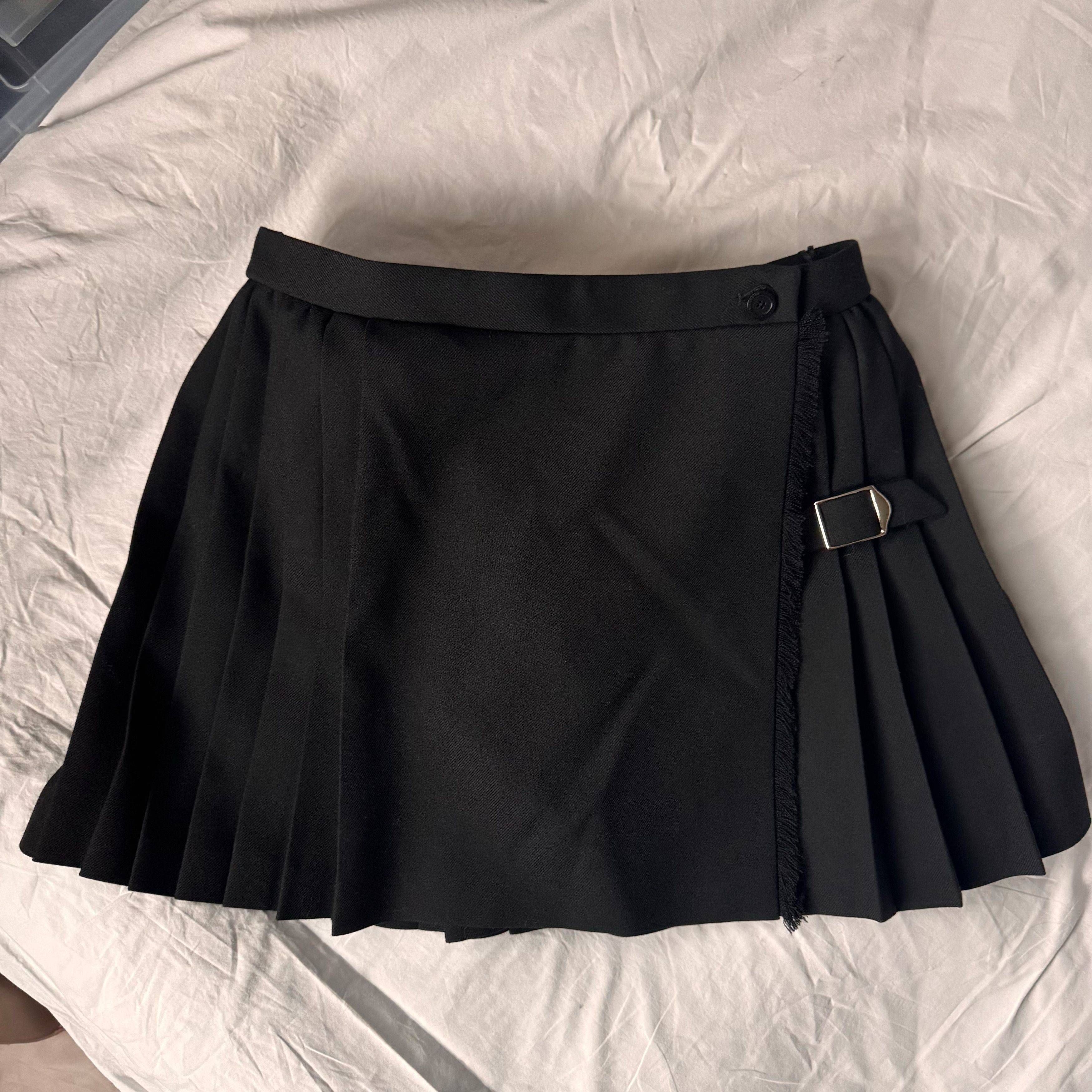 Balenciaga BALENCIAGA pleated miniskirt wool Size 28" / US 6 / IT 42 - 1 Thumbnail