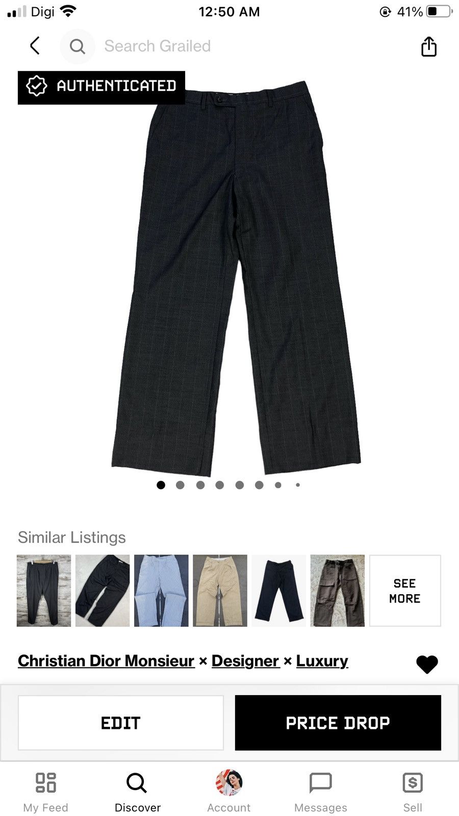 Christian Dior Monsieur CHRISTIAN DIOR CHECKED TROUSERS #7039-106 Size US 30 / EU 46 - 11 Thumbnail