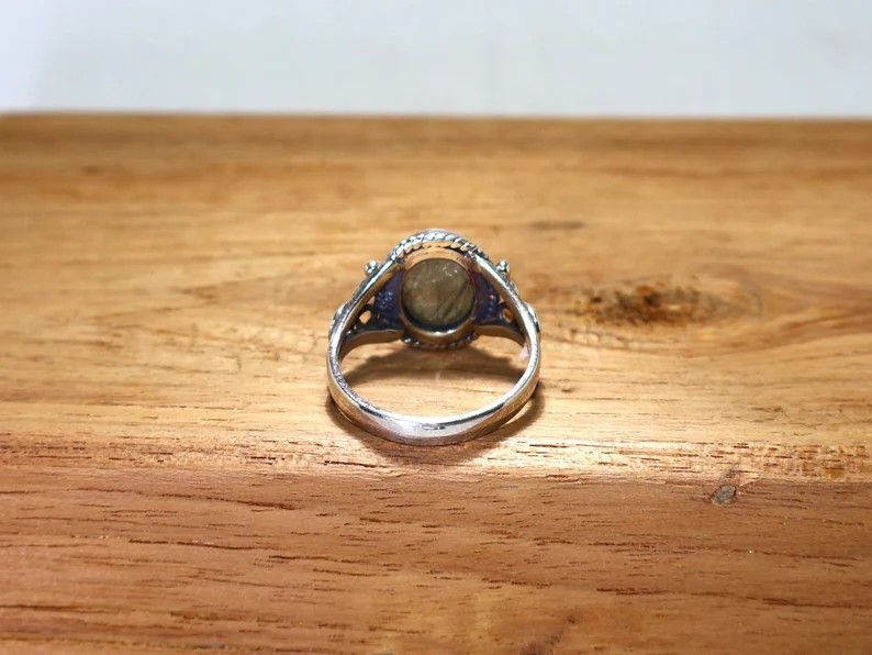 Handmade Handmade Black Rutile Oval Ring, 925 Silver Ring, Gift Idea Size ONE SIZE - 7 Thumbnail
