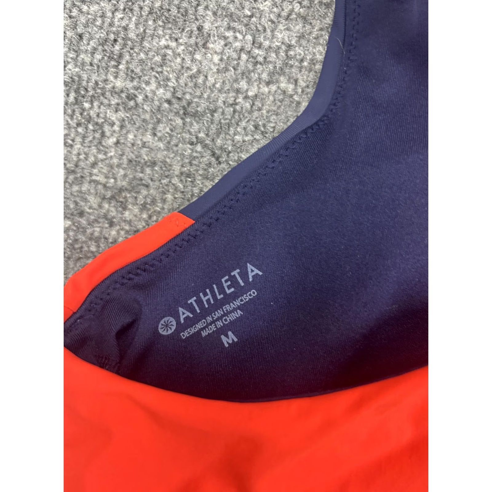 Athleta Athleta Women's Medium Blue Colorblock Zip Front Racerback Sports Bra Top Size M / US 6-8 / IT 42-44 - 5 Thumbnail