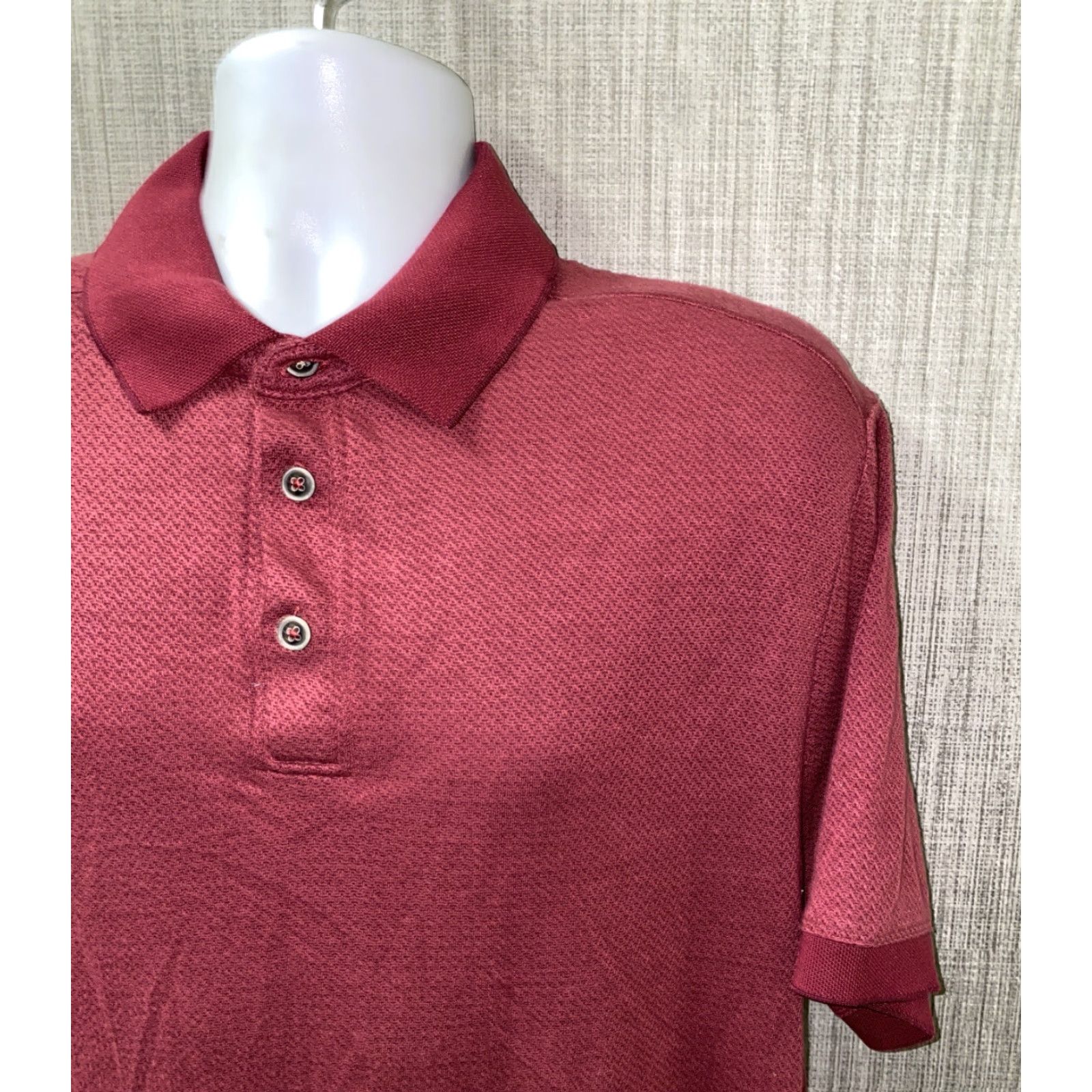 Nat Nast Nat Nast Mens Red Short Sleeve Golf Polo Shirt XL Rayon/Polyester Size Size US XL / EU 56 / 4 - 2 Thumbnail