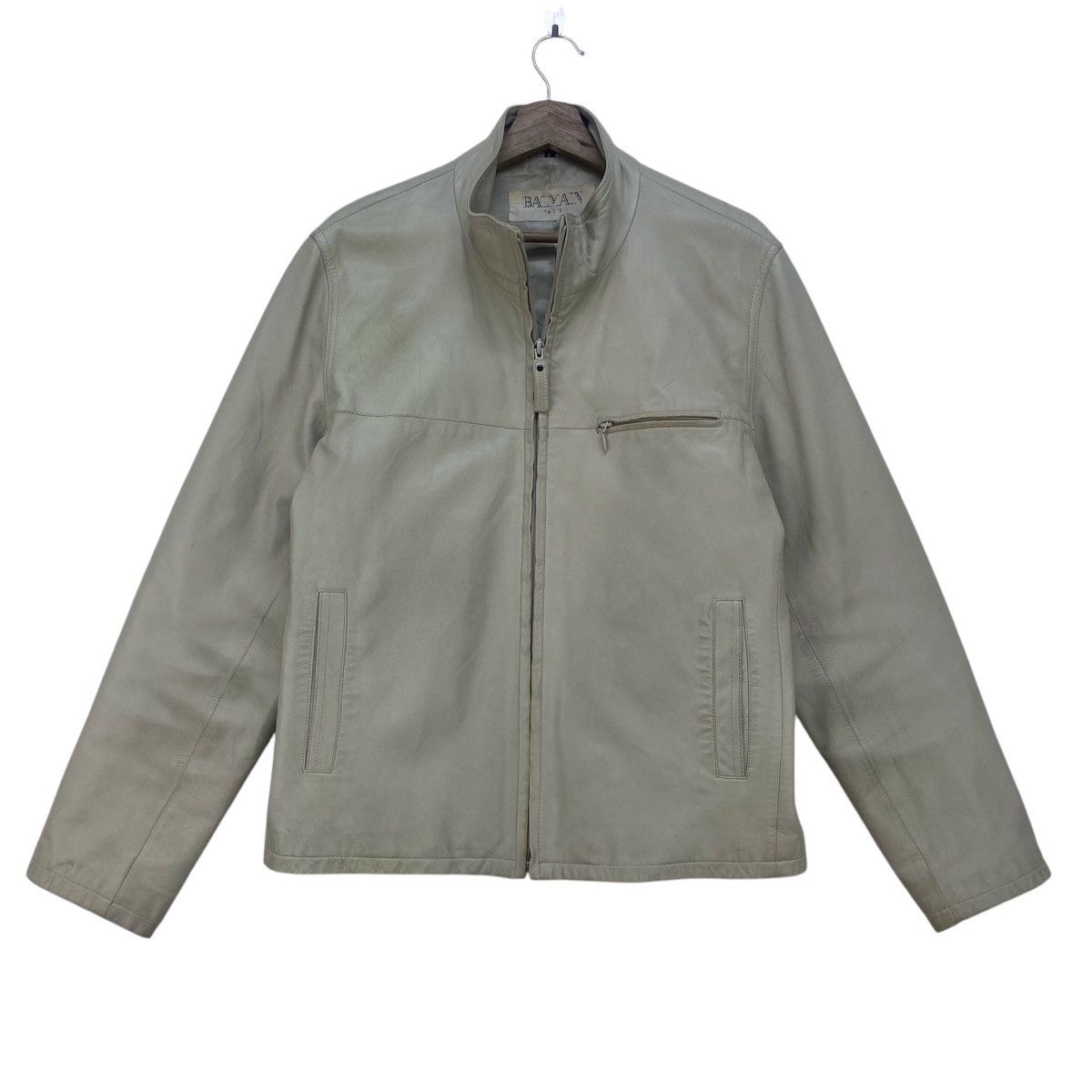 Balmain Paris Sheepskin Leather Biker Jacket