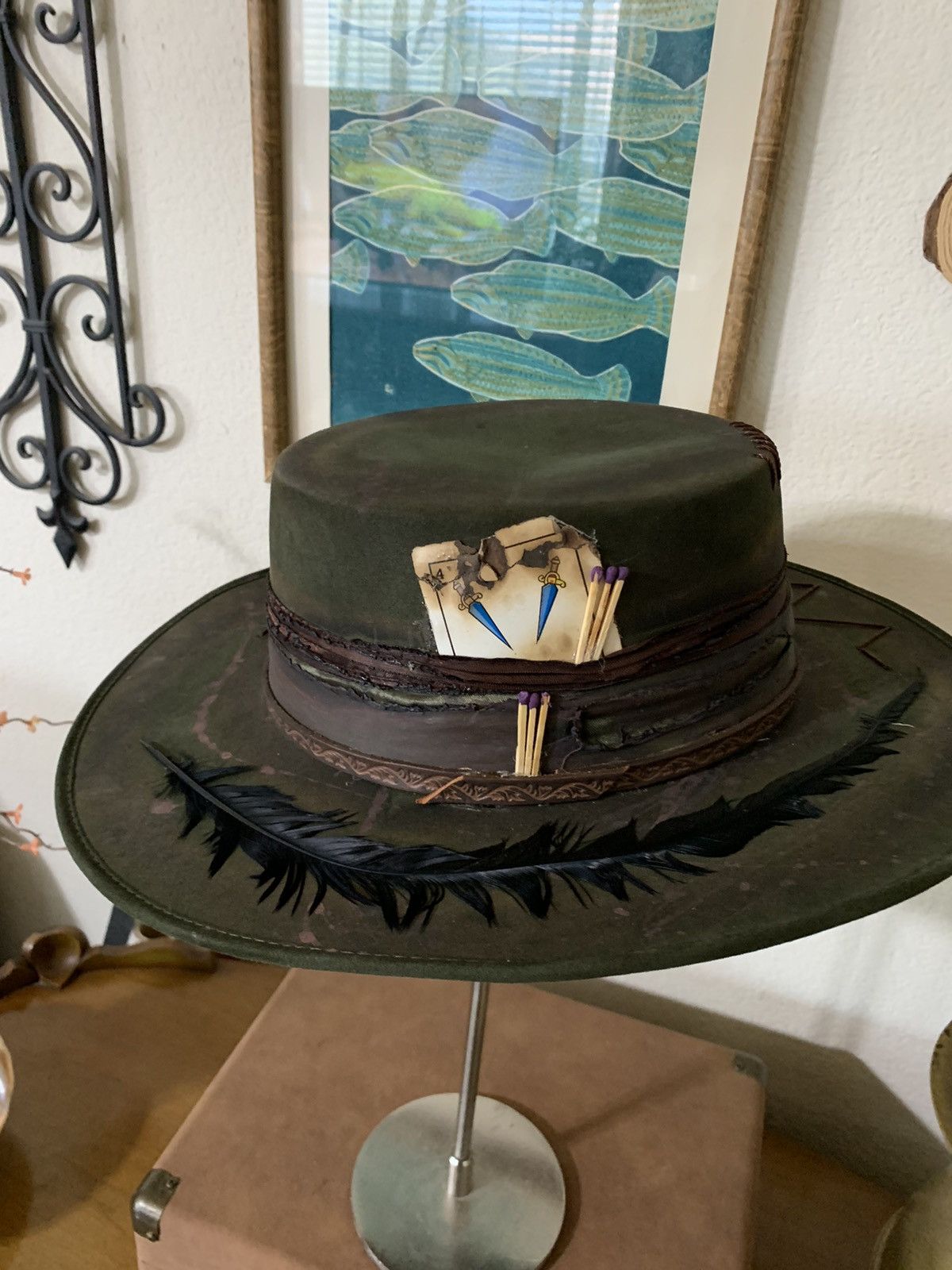 Other Custom Brim w/ matches and feather on it Size ONE SIZE - 1 Thumbnail