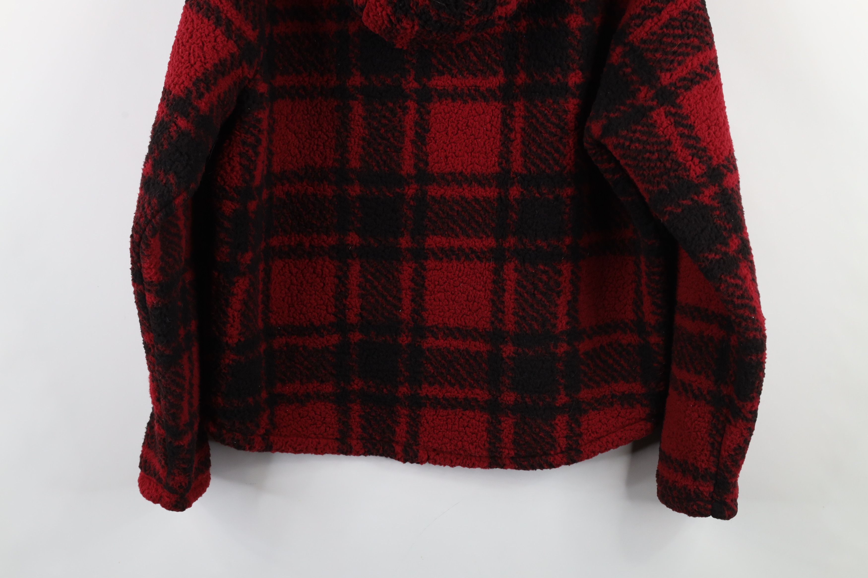 Pink × Vintage New Pink Victorias Secret Deep Pile Fleece Hoodie Red Plaid Size XS / US 0-2 / IT 36-38 - 11 Thumbnail