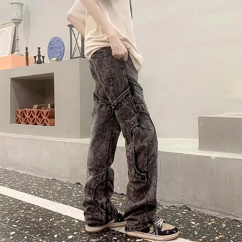 Japanese Brand × Vintage Cyber Y2K Fashion Baggy Pleated Stacked Jeans Size US 32 / EU 48 - 4 Thumbnail
