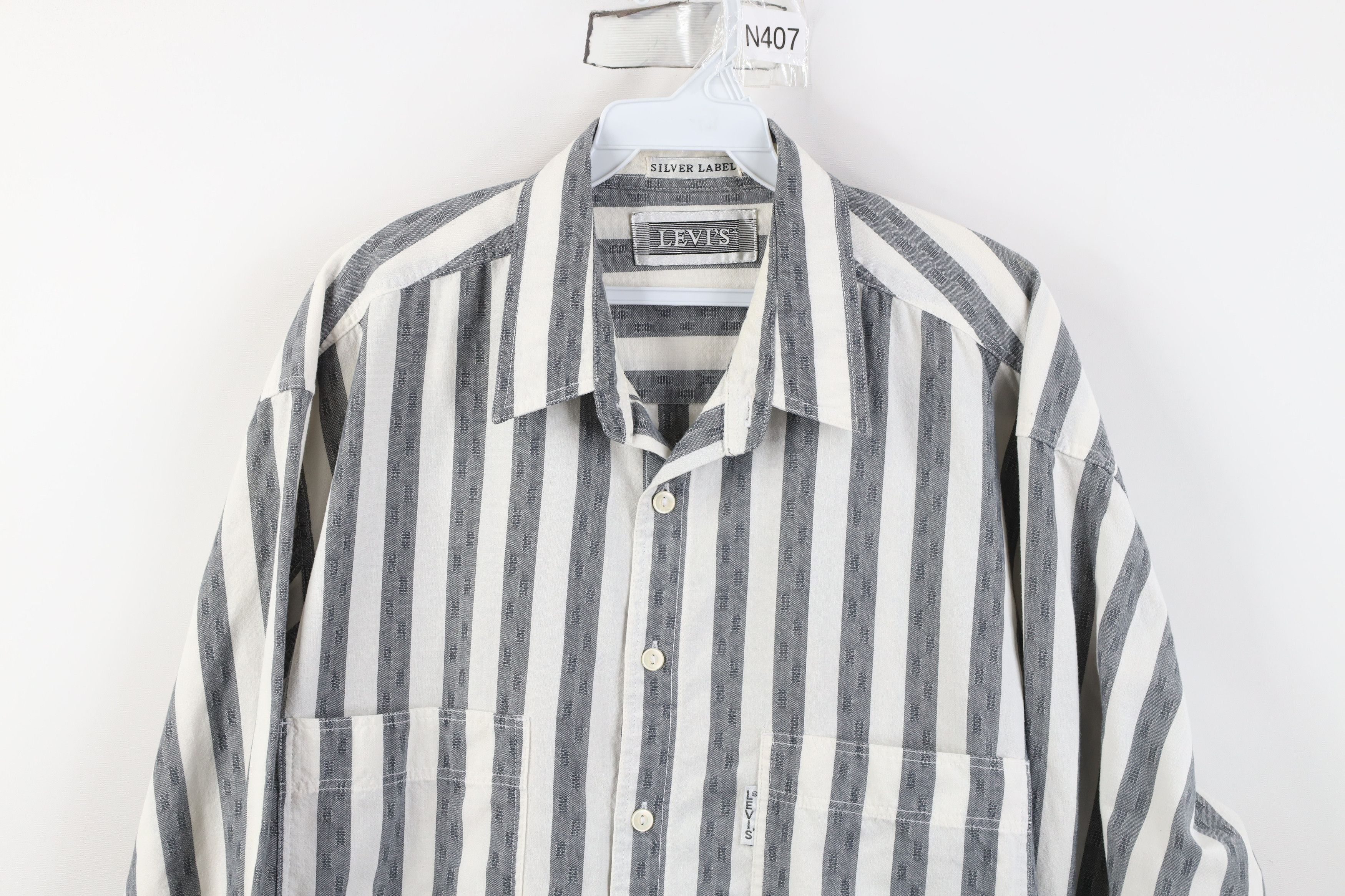 Levi's Vintage 80s Levis Silver Label Big E Big Pocket Button Shirt Size US XL / EU 56 / 4 - 2 Thumbnail