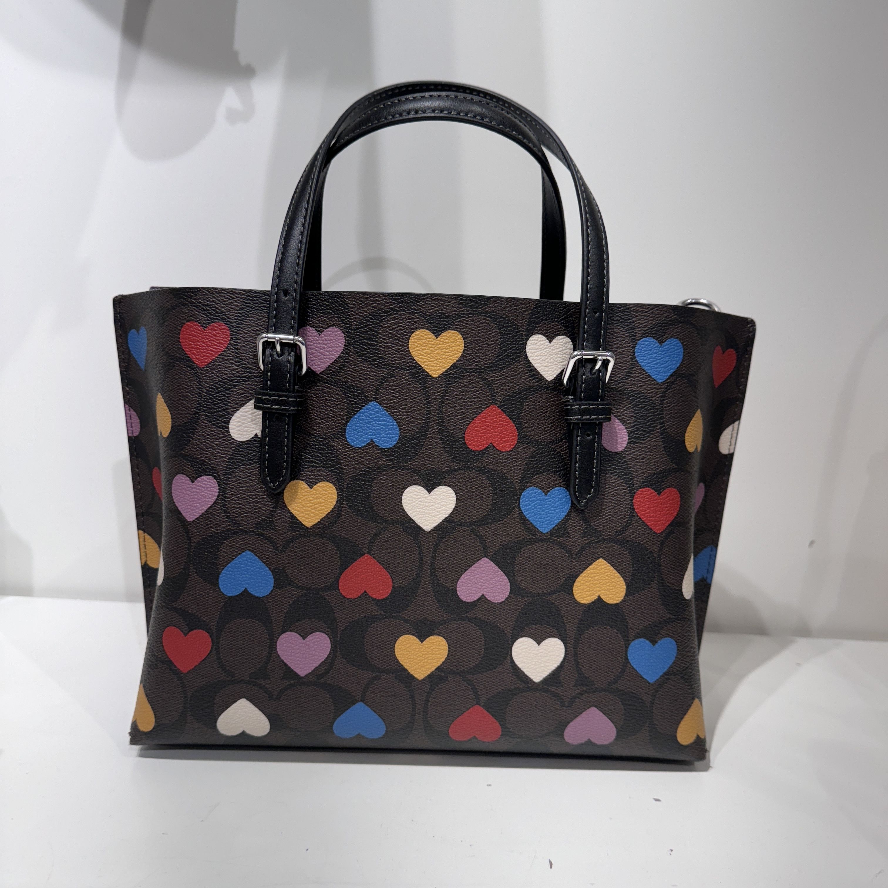 COACH◇Mollie トート 25 Heart Bolt Print CW435 NWT Coach CW435 Mollie Tote Bag 25 In Signature Canvas With