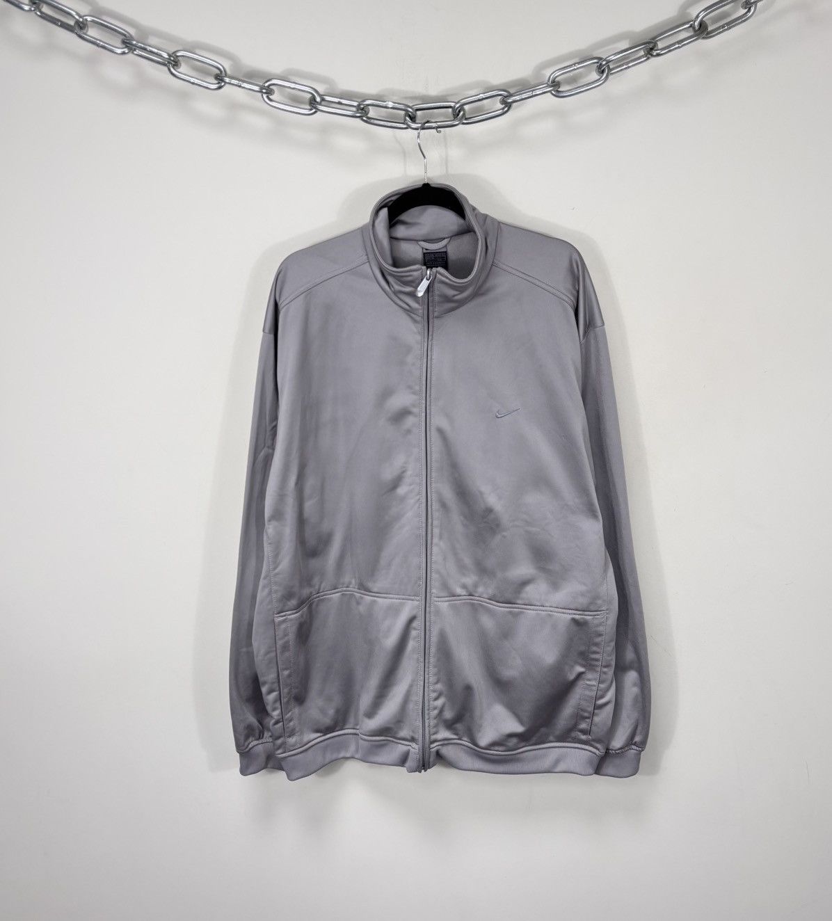 Nike Vintage 2000s Nike Y2K Gray Track Jacket Full Zip Retro Hype Size US XXL / EU 58 / 5 - 1 Thumbnail