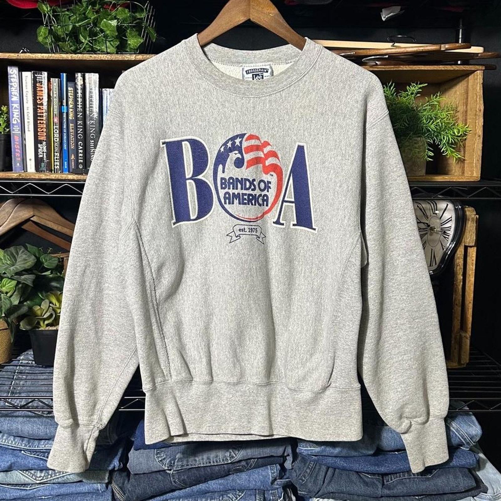 Lee Vintage 90s Bands Of America Reverse Weave Style Crewneck Size US M / EU 48-50 / 2 - 1 Thumbnail