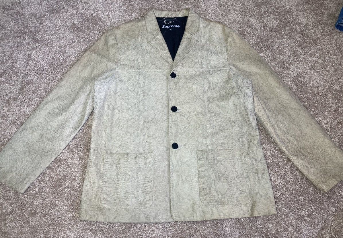 Supreme SS16 Supreme Python Snakeskin Leather Car Coat 2016 Tan OG  