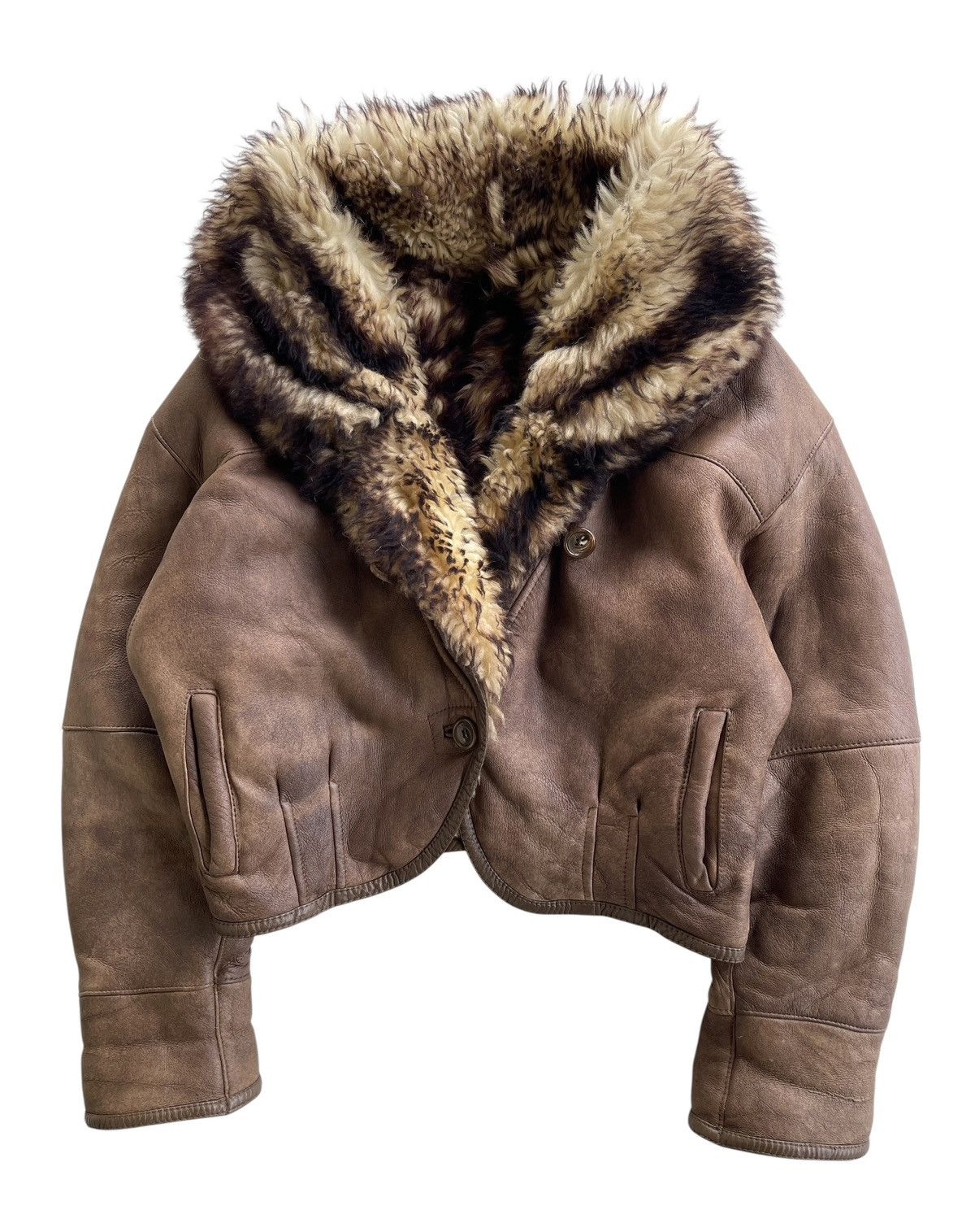 Vintage Vintage Sheepskin Real Fur Waist Jacket Size US M / EU 48-50 / 2 - 1 Thumbnail