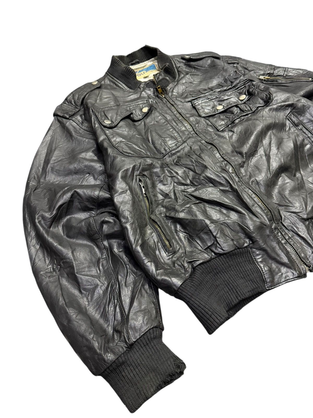 Vintage Vintage 90s Team Suzuki Racing Leather Jacket Size US L / EU 52-54 / 3 - 2 Thumbnail