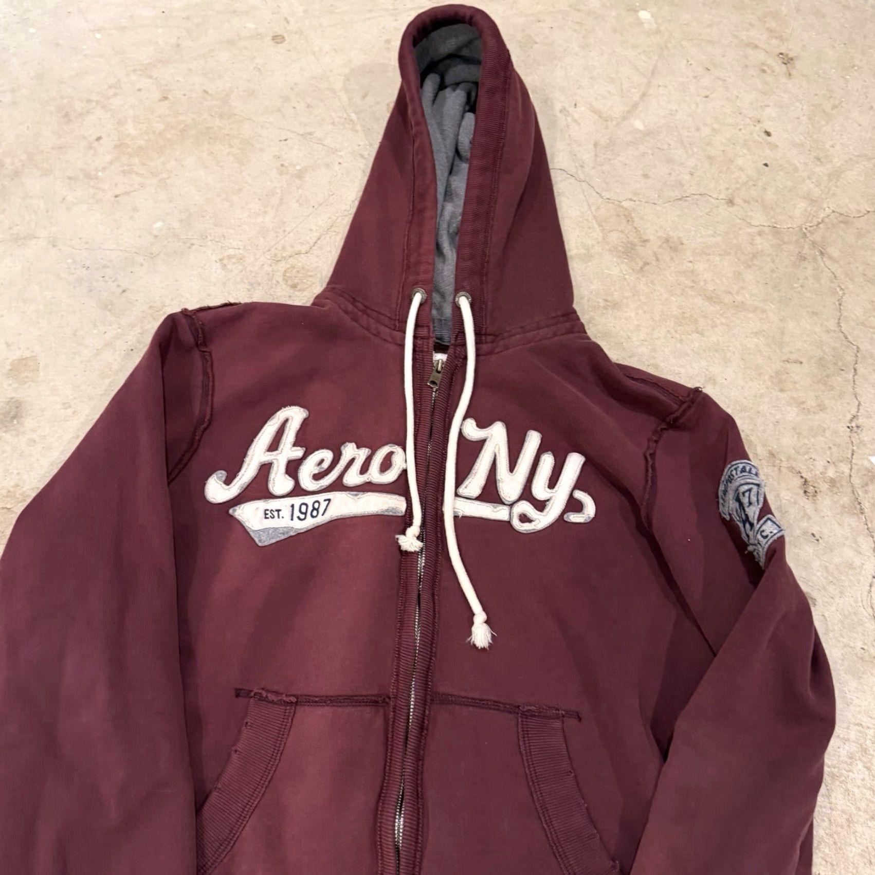 Aeropostale Aeropostale Hooded Sweatshirt Mens Large Red Full Zip Long Sleeve Cotton Blend Size US L / EU 52-54 / 3 - 2 Thumbnail