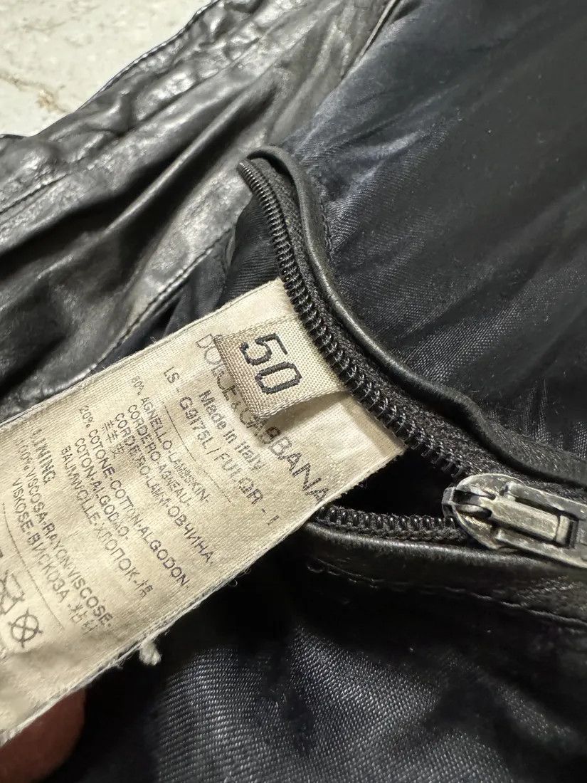 Designer × Dolce & Gabbana × Vintage 2000s Dolce & Gabbana Black Leather Bomber Jacket Size US M / EU 48-50 / 2 - 8 Thumbnail