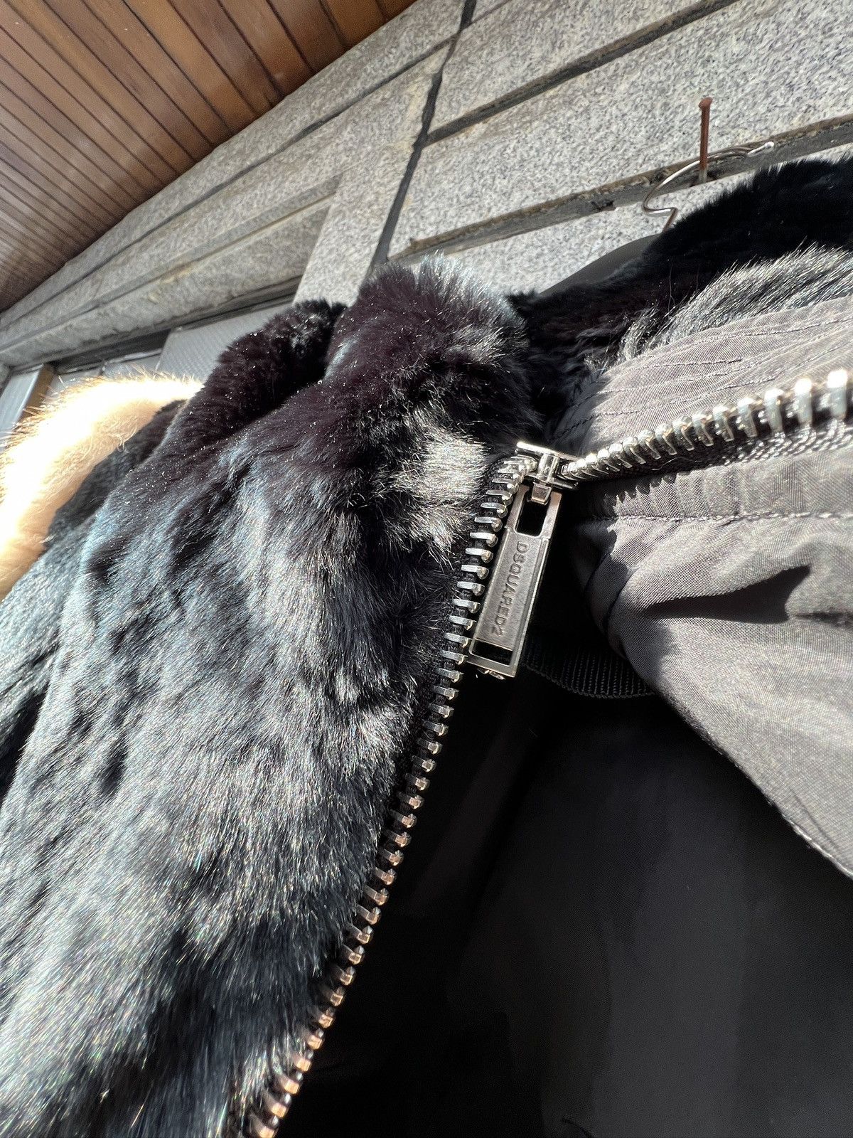 Dsquared2 Dsquared puffer jacket with coyote fur trim and