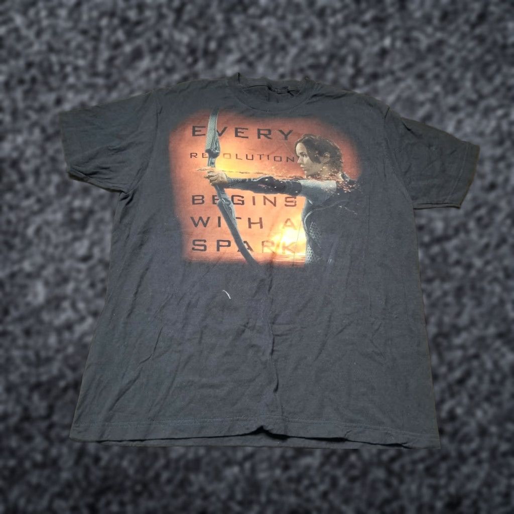 Tultex VINTAGE Tultex The Hunger Games T Shirt Promo Revolution Katniss Catching Fire Mens M Black Crew Neck Short Sleeve Cotton Logo 90s Movie Mens Size US M / EU 48-50 / 2 - 1 Thumbnail