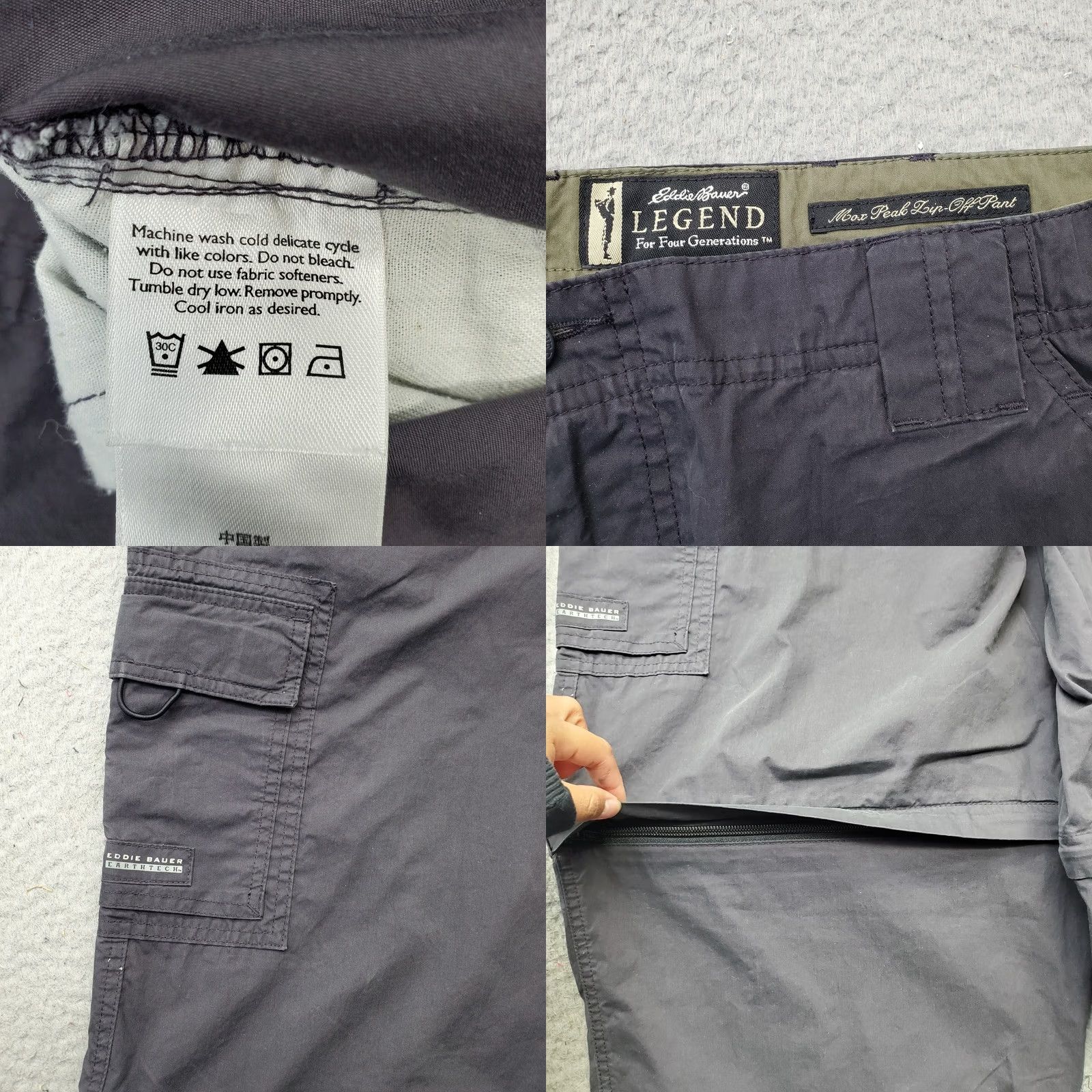 Eddie Bauer Eddie Bauer Convertible Earthtech Pants Mens 40 Max Peak Gray Zip-Off Cargo Pant Size US 40 / EU 56 - 8 Thumbnail