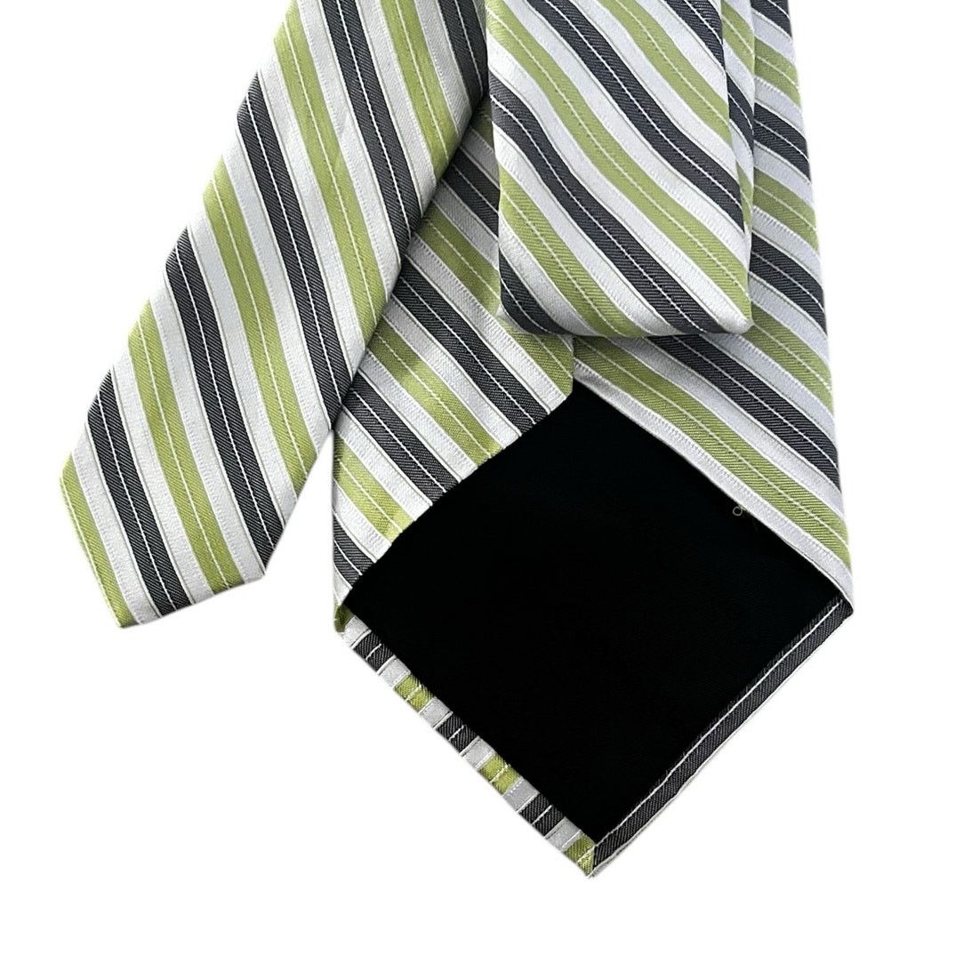 Calvin Klein Calvin Klein Men’s Tie lime, green, gray designer 100% Silk Size ONE SIZE - 4 Thumbnail