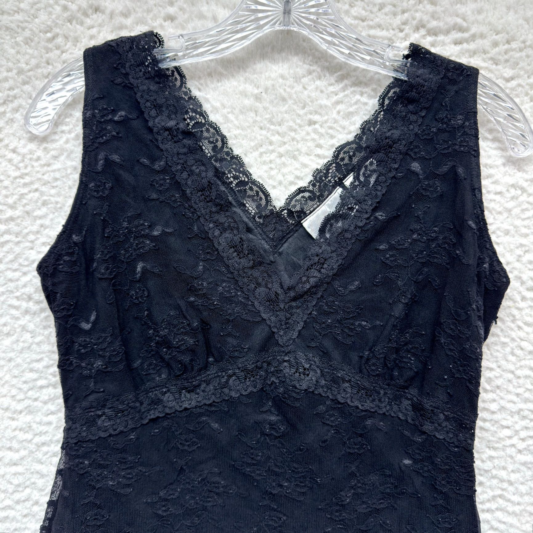 Vintage VINTAGE 90s Y2K Top Black Lace Edwardian Victorian Goth Fairy Grunge Shirt M Black Ladies? Size M / US 6-8 / IT 42-44 - 2 Thumbnail