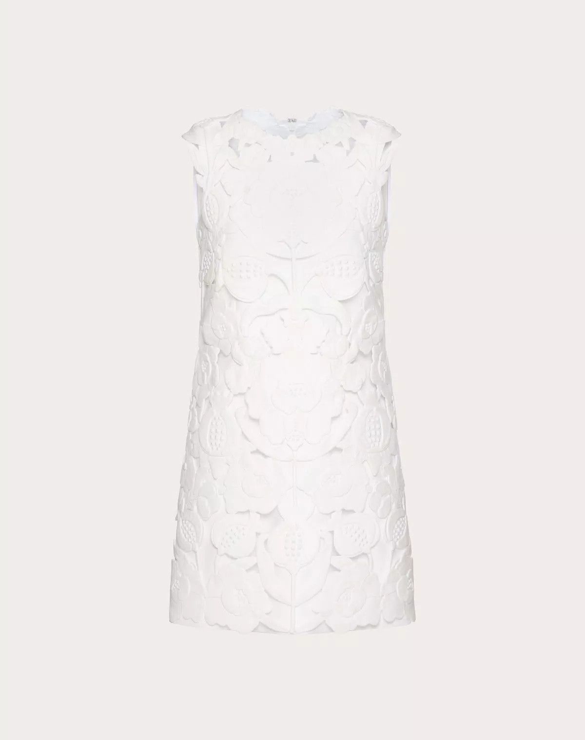 Valentino o1s1wg110525 Embroidered Light Splittable Dress in White Size S / US 4 / IT 40 - 1 Thumbnail