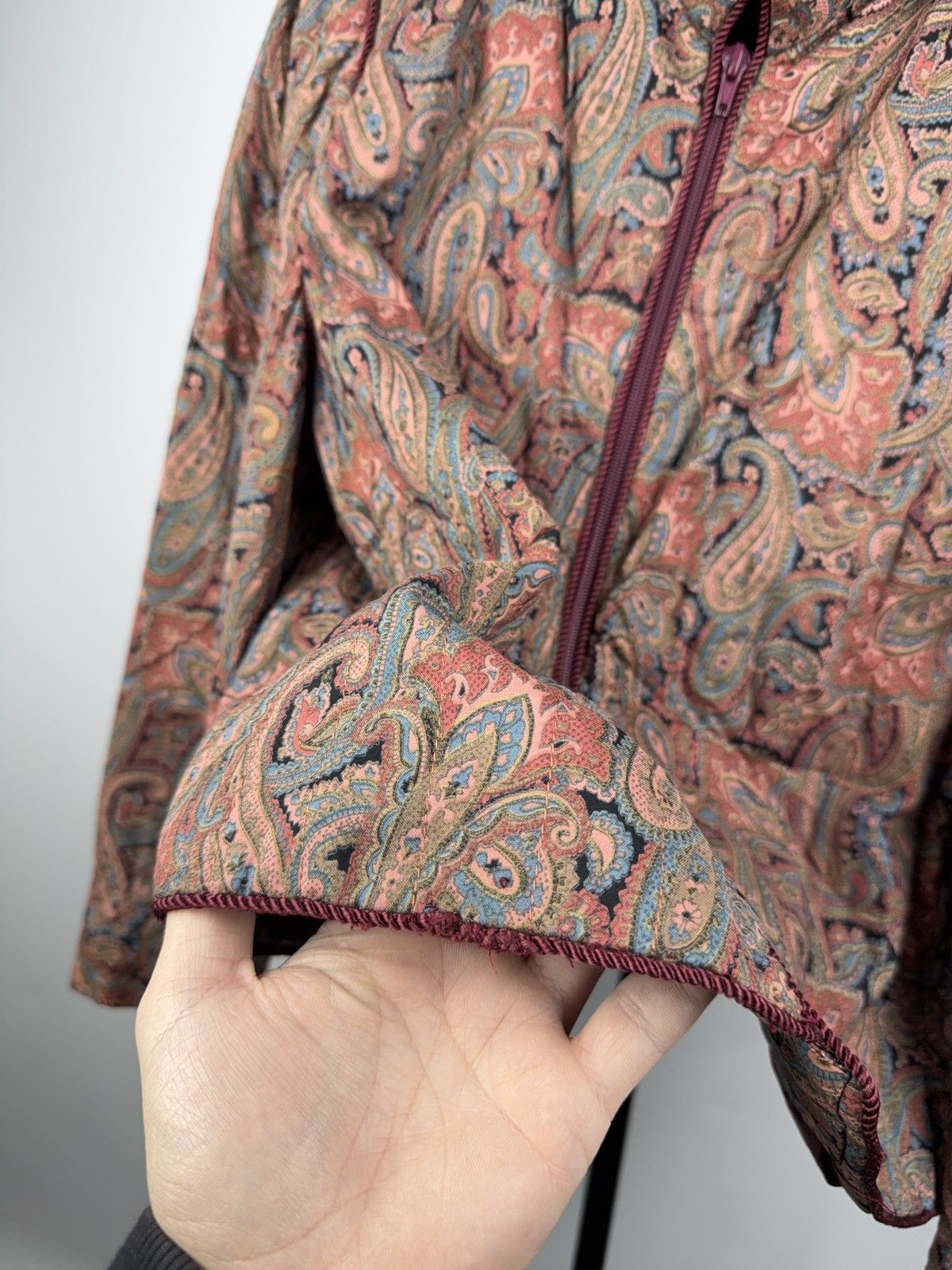 Japanese Brand Vintage Luxury 90s Retro Baroque Paisley Tapestry Jacket Size M / US 6-8 / IT 42-44 - 9 Thumbnail