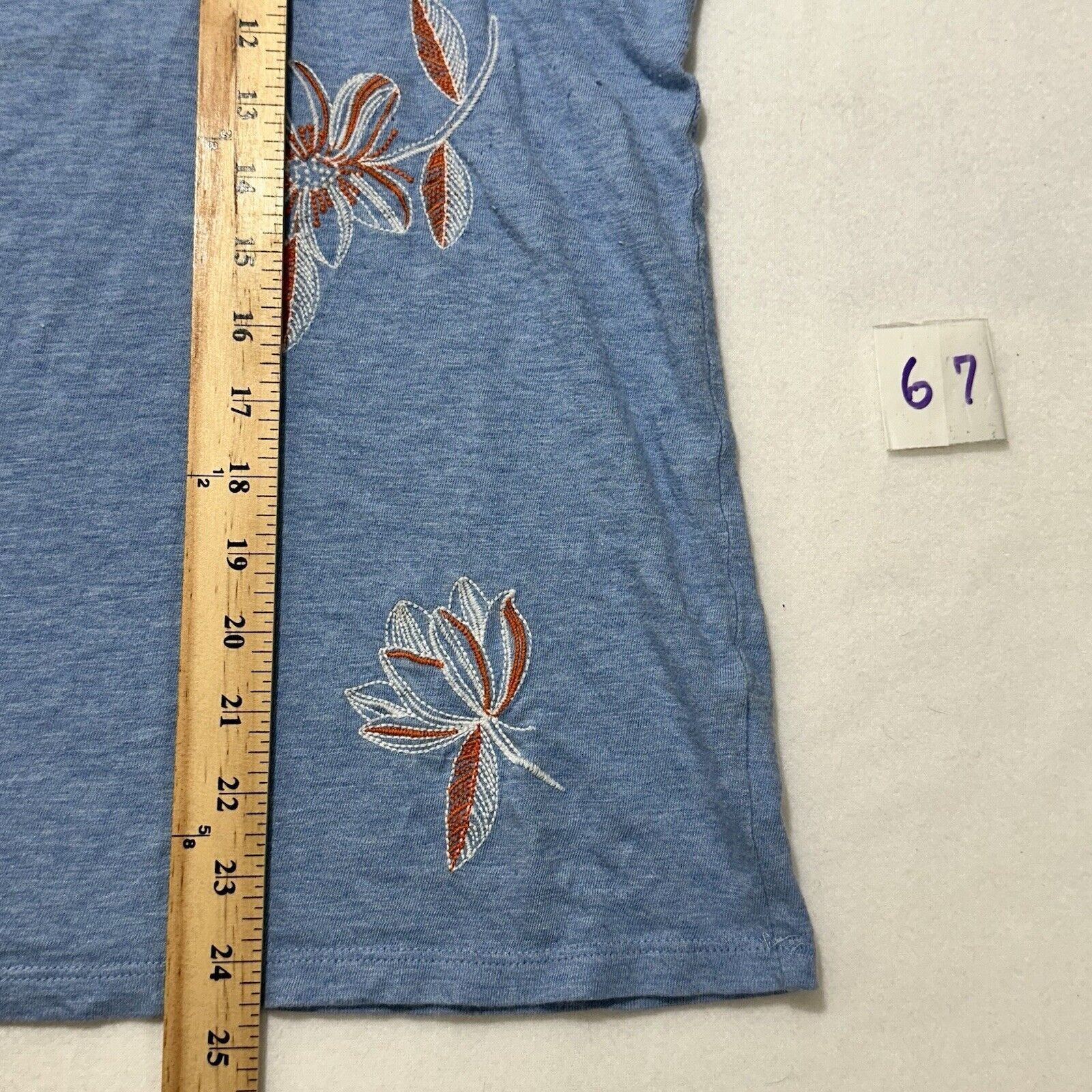 Other Talbots 2XP Blue Floral 3/4 Sleeve T Shirt Embroidered Size XXL / US 16-18 / IT 52-54 - 9 Thumbnail