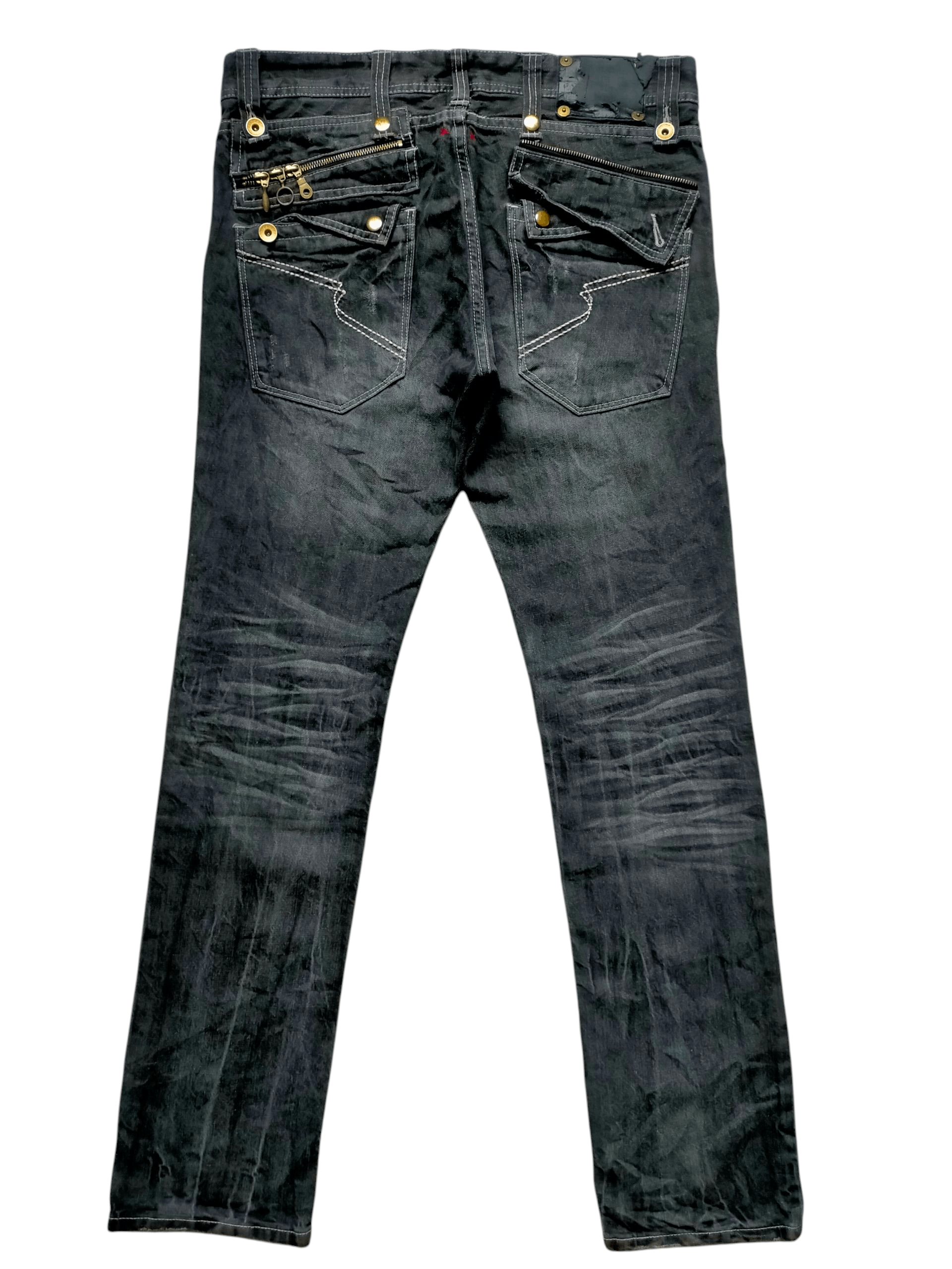 semanticdesign Semantic Design Multipocket Zipped Punk Style Black Jeans Size US 34 / EU 50 - 1 Thumbnail