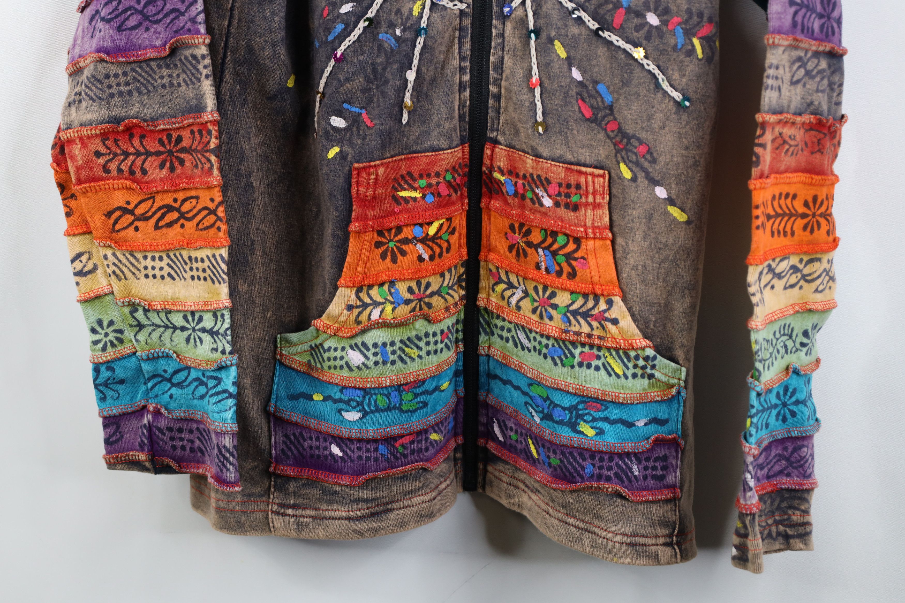 Vintage Vintage 90s Y2K Streetwear Rainbow Sequin Sun Fairy Hoodie Size M / US 6-8 / IT 42-44 - 3 Thumbnail