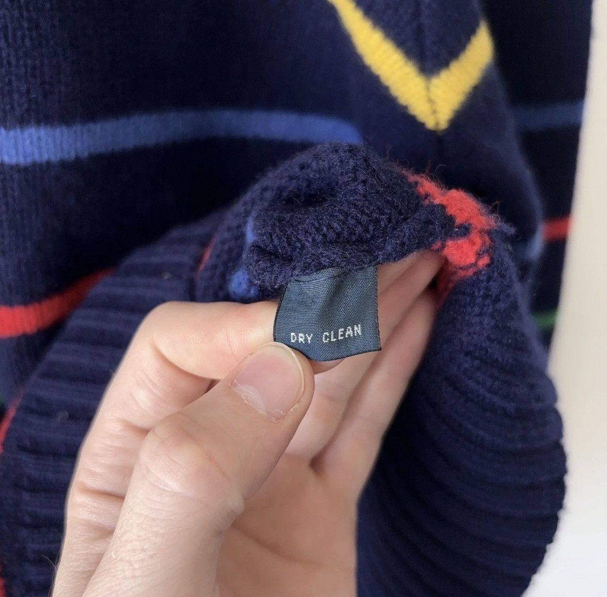 Polo Ralph Lauren Vintage 100% Lambswool Striped Sweater Rainbow Wool Size US XL / EU 56 / 4 - 7 Thumbnail