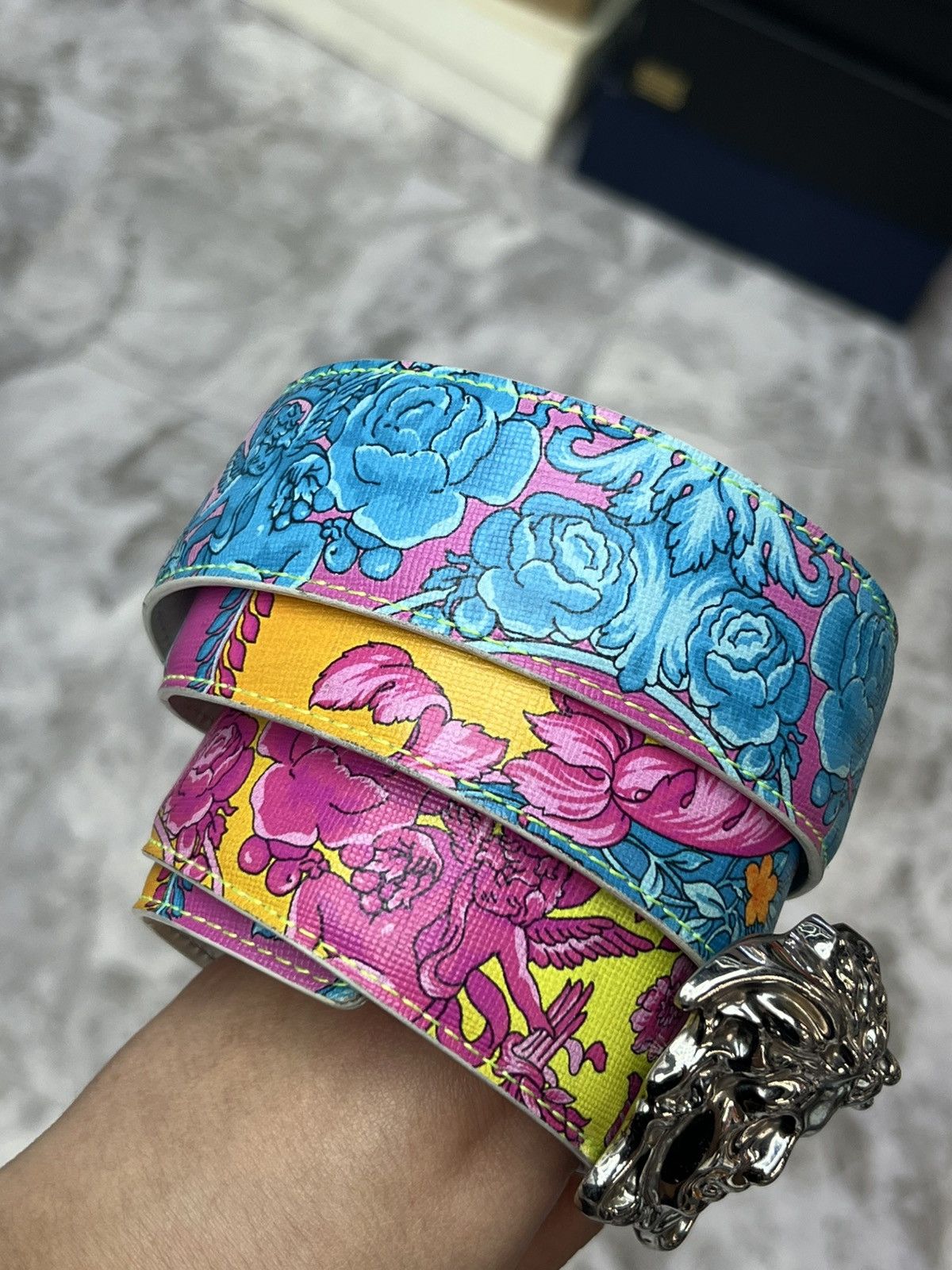 Versace Versace Multicolor Medusa Belt Size 38 - 3 Thumbnail