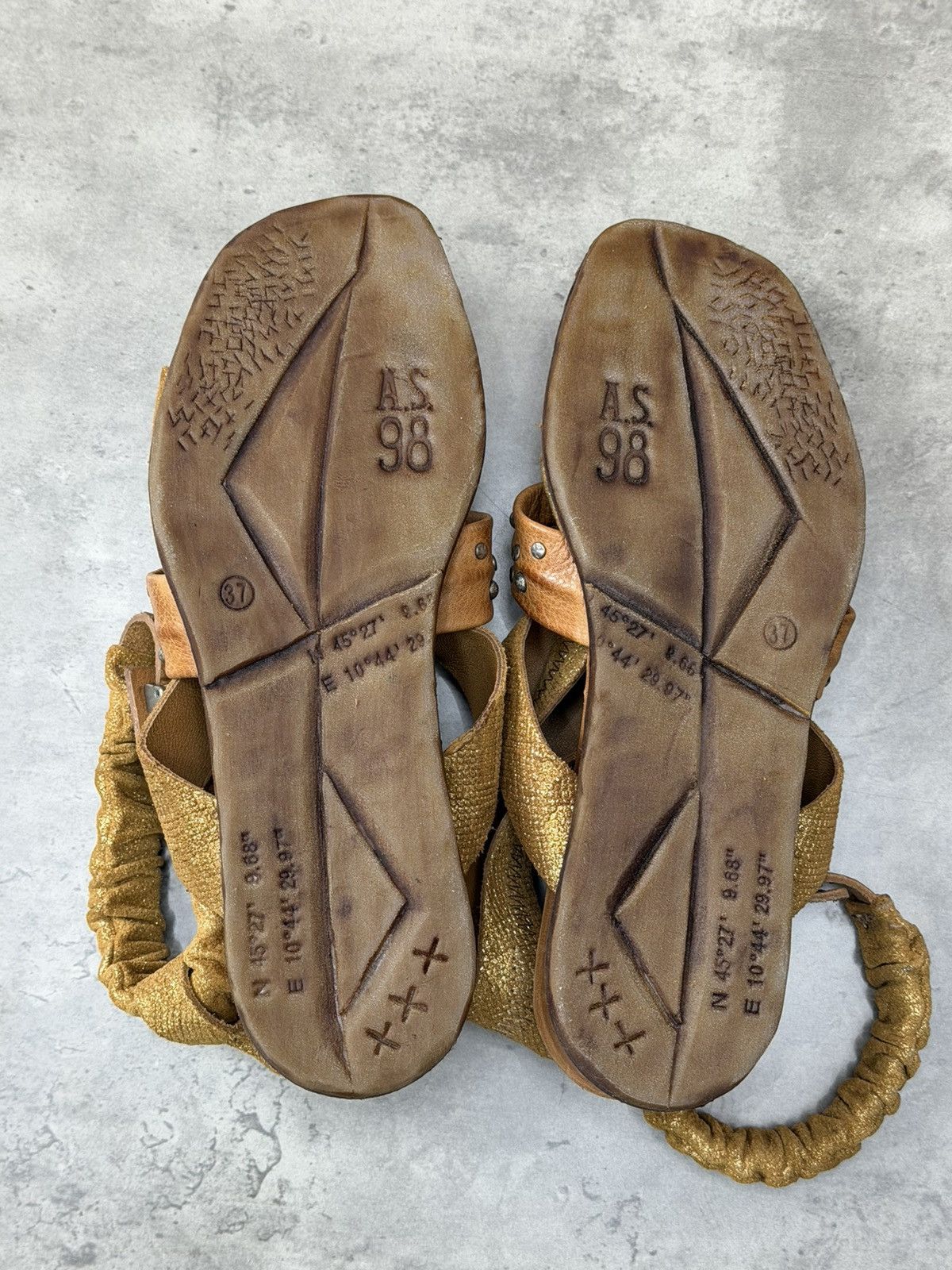 A.S.98 A.S.98 Airstep Buckle Strap Sandals Brown Gold Size 37 Size US 7 / IT 37 - 9 Thumbnail