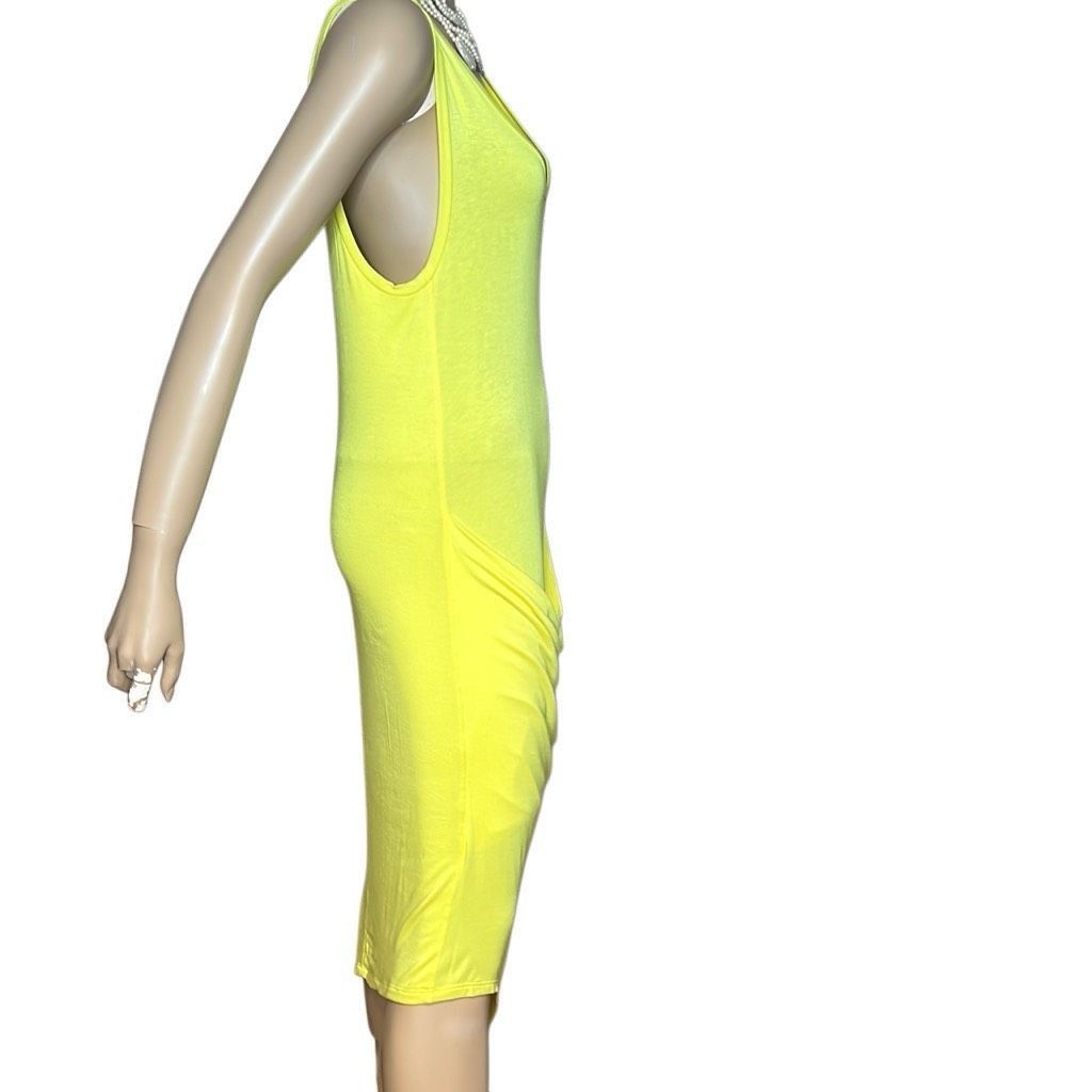 Drake NWT Kimberly Ovitz Yellow Drape Midi Dress (016) Size S / US 4 / IT 40 - 4 Thumbnail