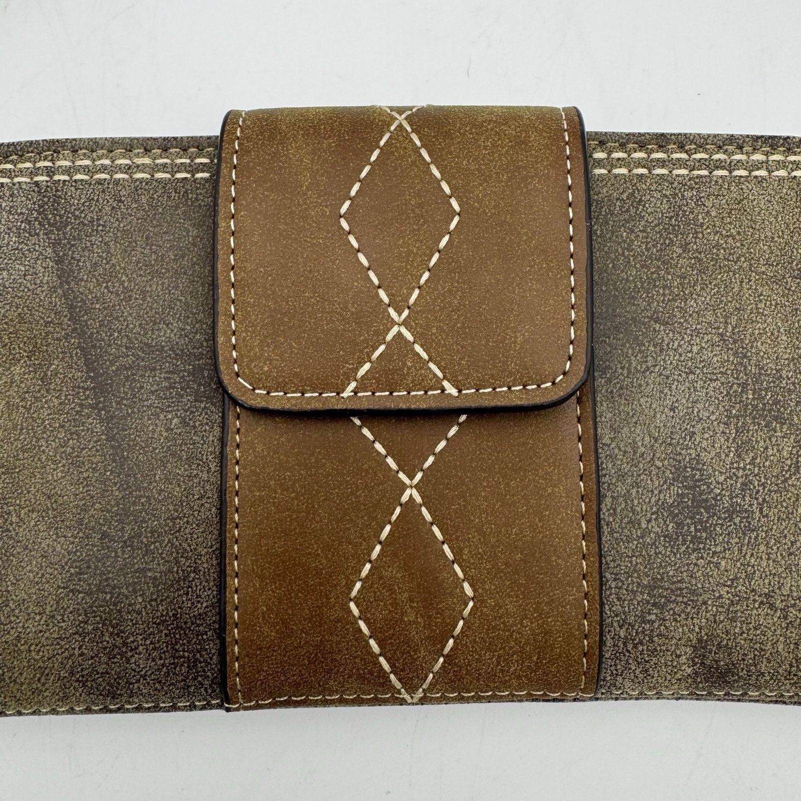 Justin Justin RFID Western Wallet Brown Tan Diamond Stitch Bifold Size ONE SIZE - 3 Thumbnail
