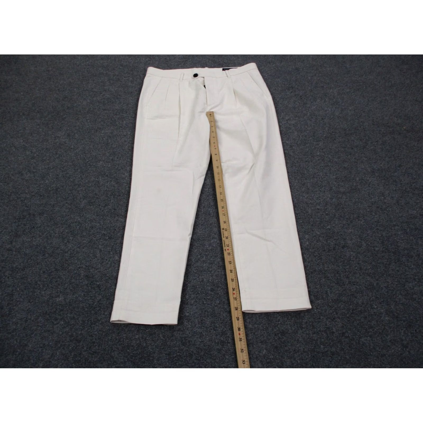 Allsaints Allsaints Mens 33 White Chino Tapered Cropped Performance Golf Business Size US 28 / EU 44 - 3 Thumbnail