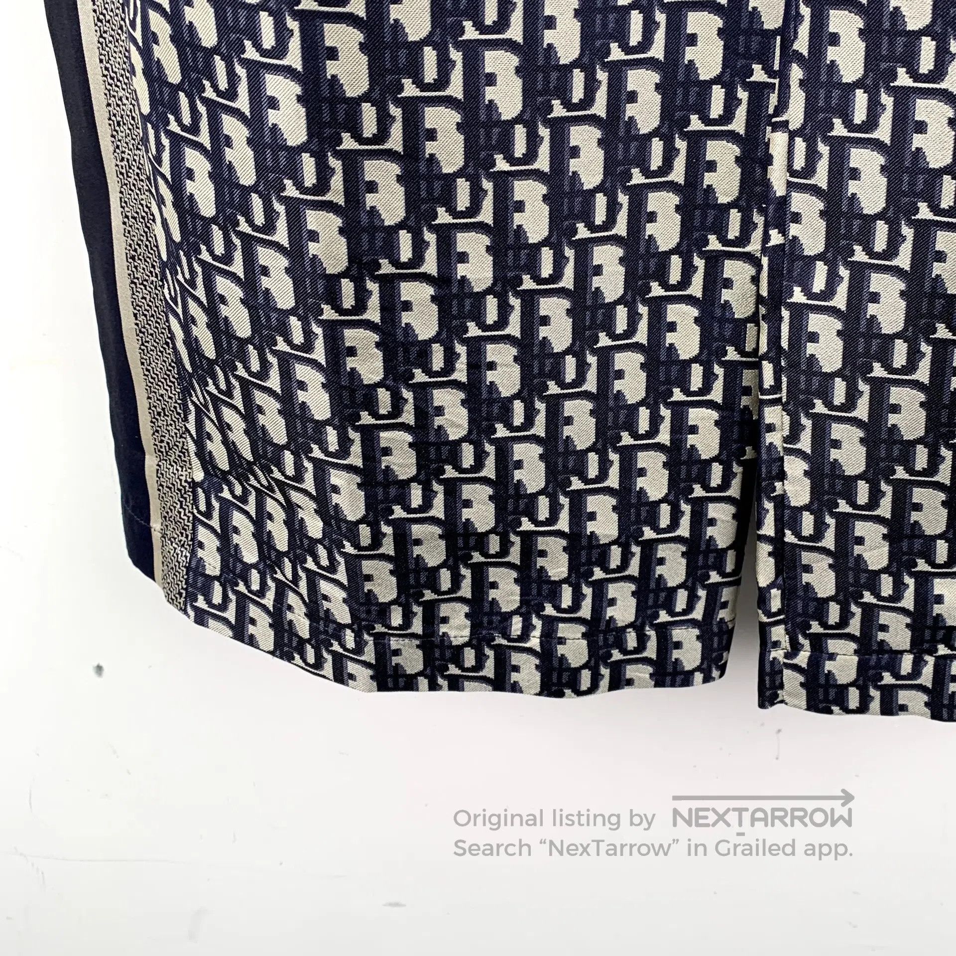 Dior Dior Dark blue logo jacquard full print mulberry silk casu Size US 32 / EU 48 - 5 Thumbnail