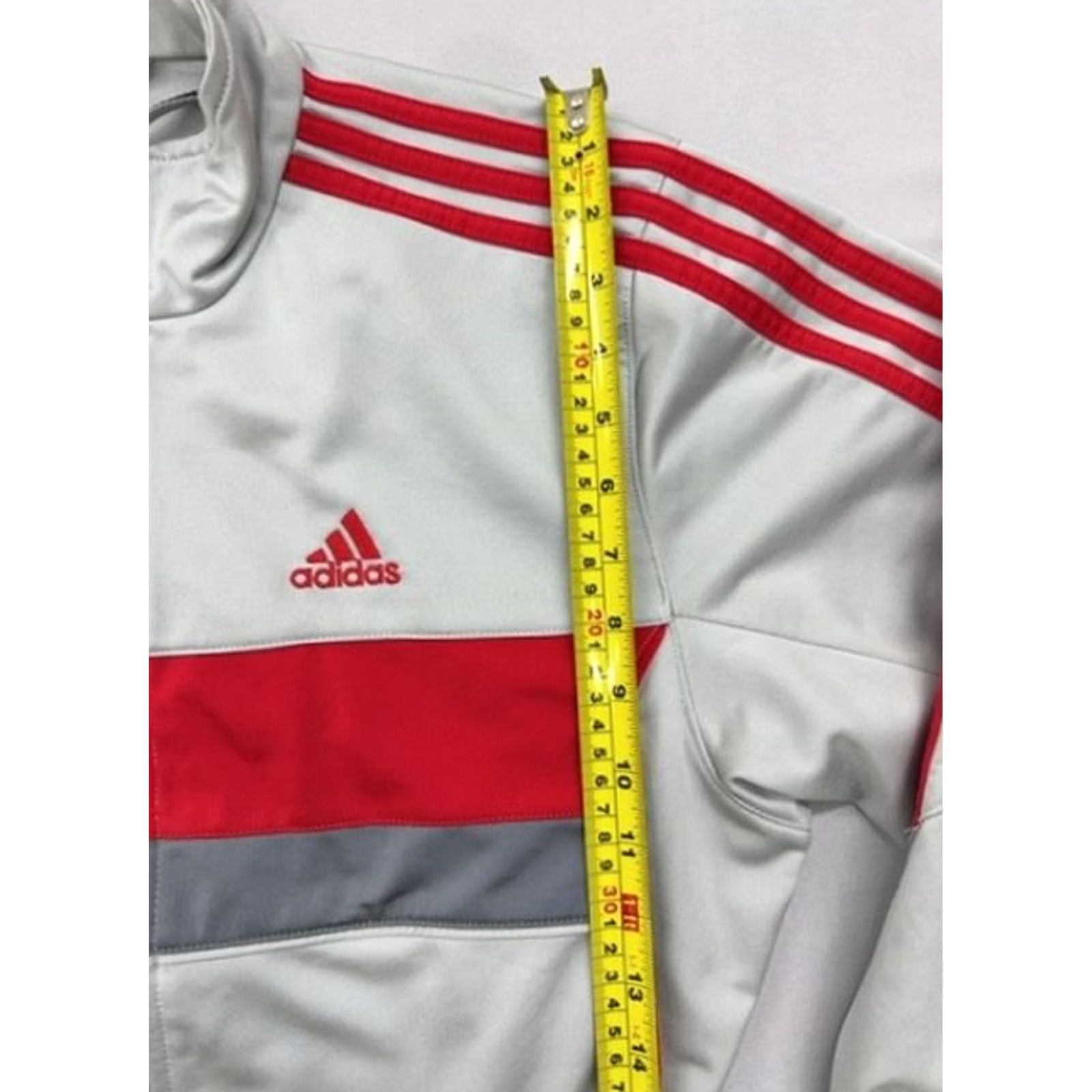 Adidas Adidas White Track Jacket Full Zip 3-Stripes Size D Polyester Men Size US S / EU 44-46 / 1 - 5 Thumbnail