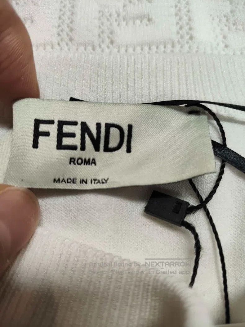 Fendi Fendi White full print knitted slim fit long dress Size 25" / US 0 / IT 36 - 3 Thumbnail