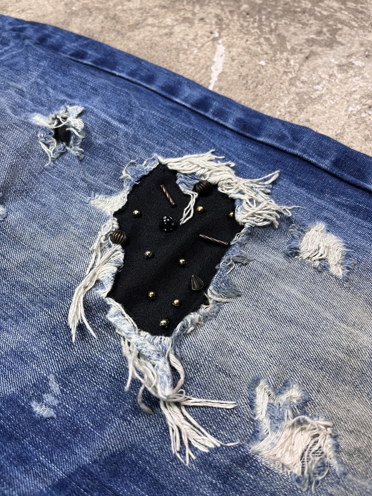 Vintage BAGGY DISTRESSED BONDAGE FADED PANTS - LOT № 3161 Size US 34 / EU 50 - 6 Thumbnail