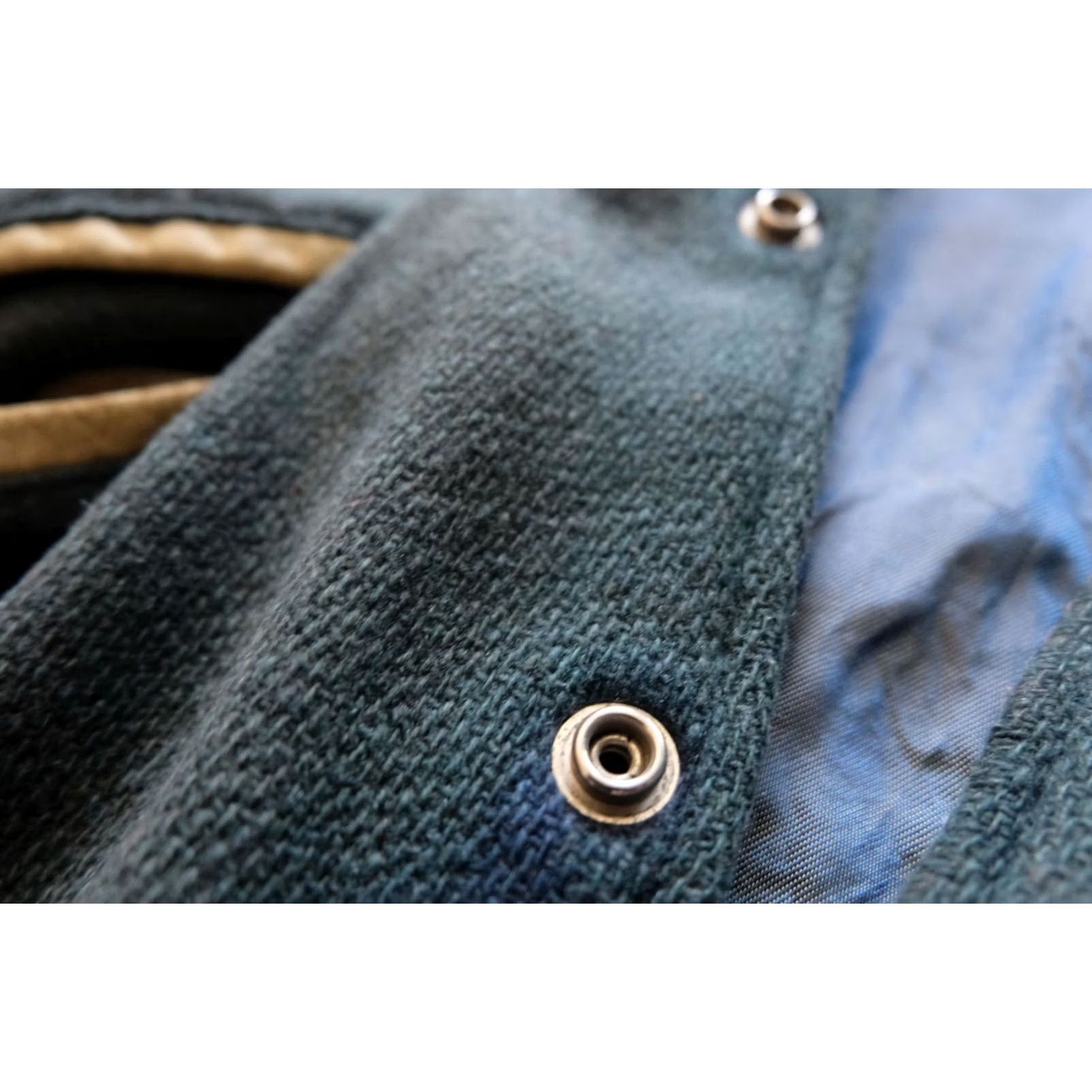 Coach VINTAGE COACH LEATHER VARSITY JACKET WOOL DISTRESSED GREEN BLANK 70s 80s Mens Size US XXS / EU 40 - 6 Thumbnail