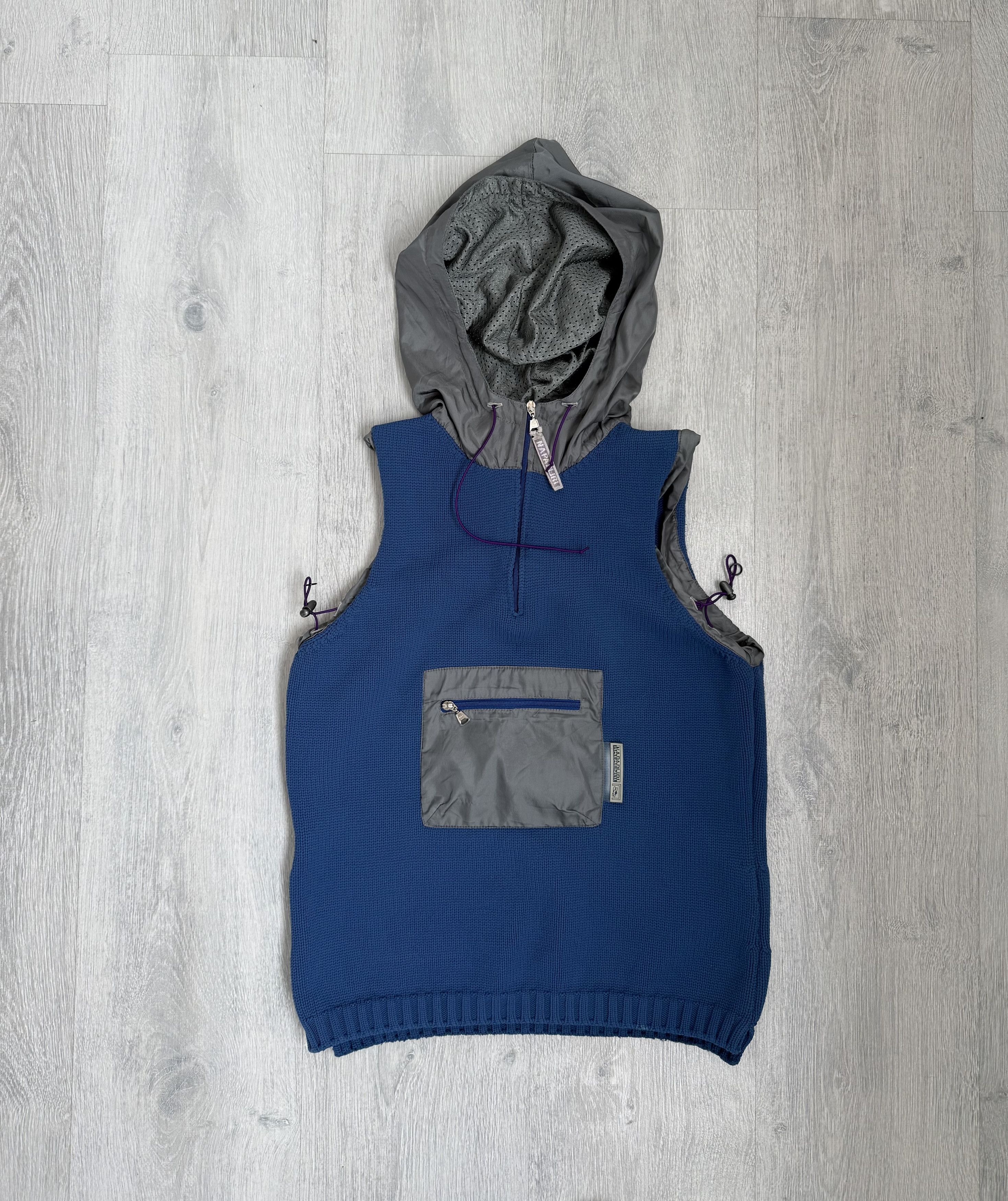 Napapijri RARE 2000s Napapijri ribbed vest nylon hood y2k Size S / US 4 / IT 40 - 1 Thumbnail