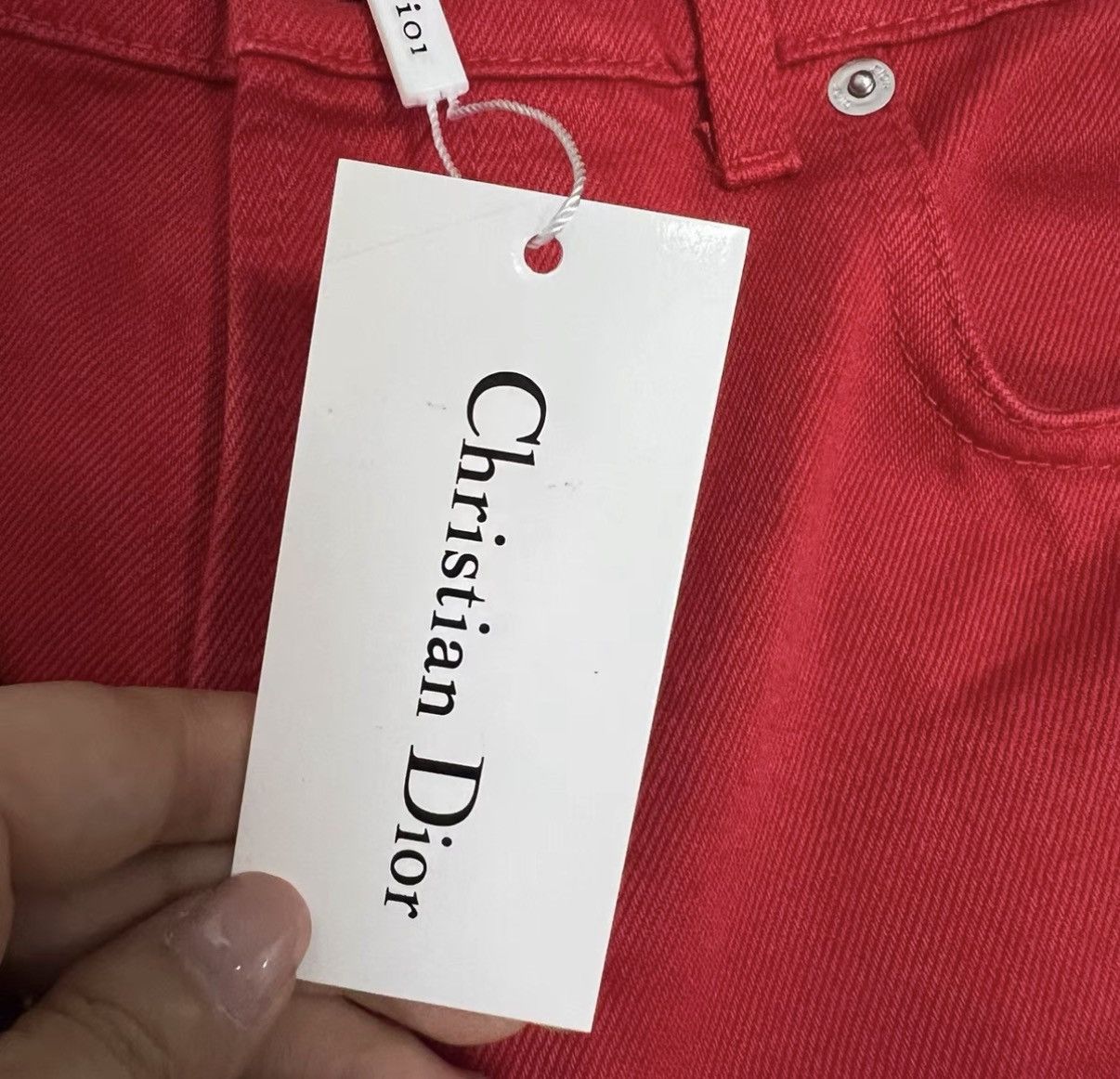 Dior Dior Red Logo Embroidered Denim Pants J41 Size 31" - 4 Thumbnail